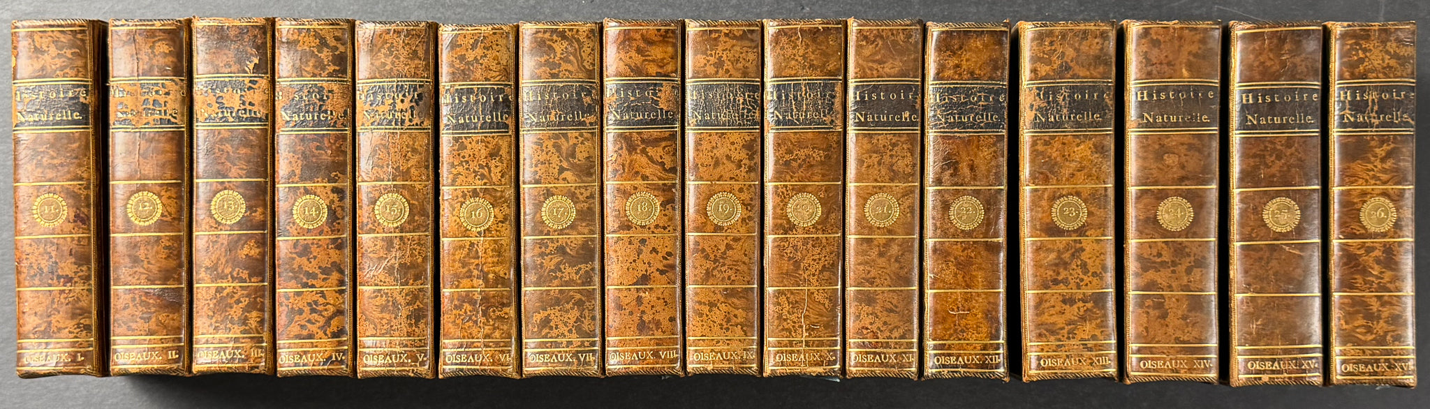 Buffon's Histoire Naturelle - 16 Volumes with 123 Originally Hand Colored Engravings
