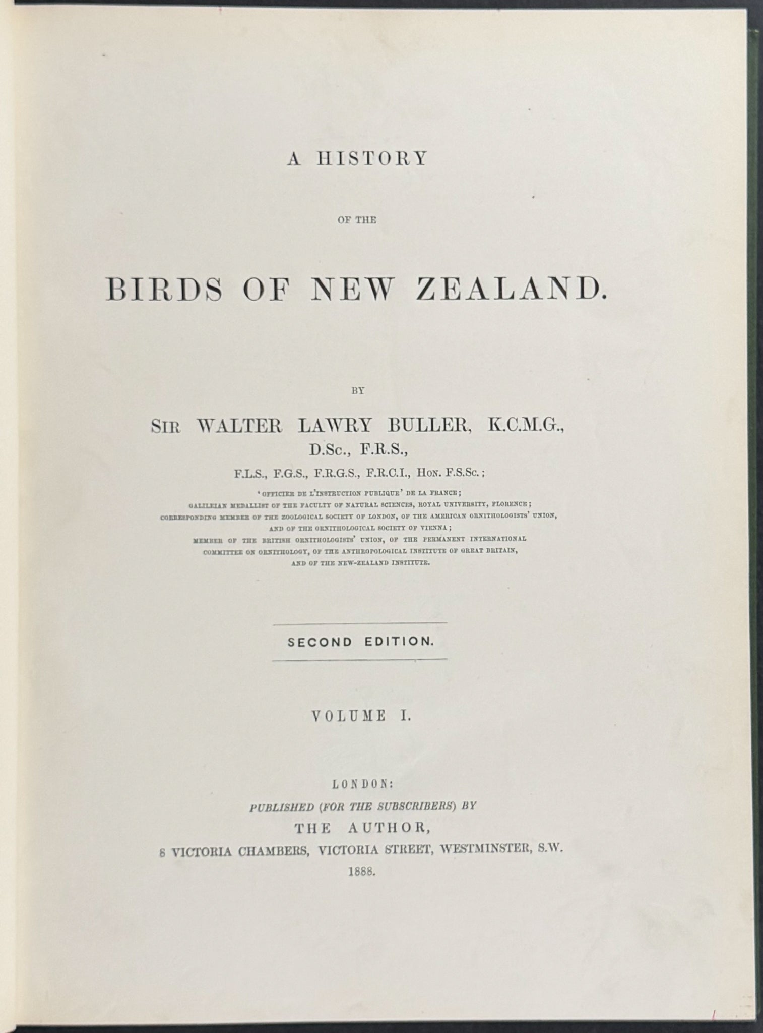 Buller & Keuleman's Birds of New Zealand -Two Volumes with 48 Colored Lithographs