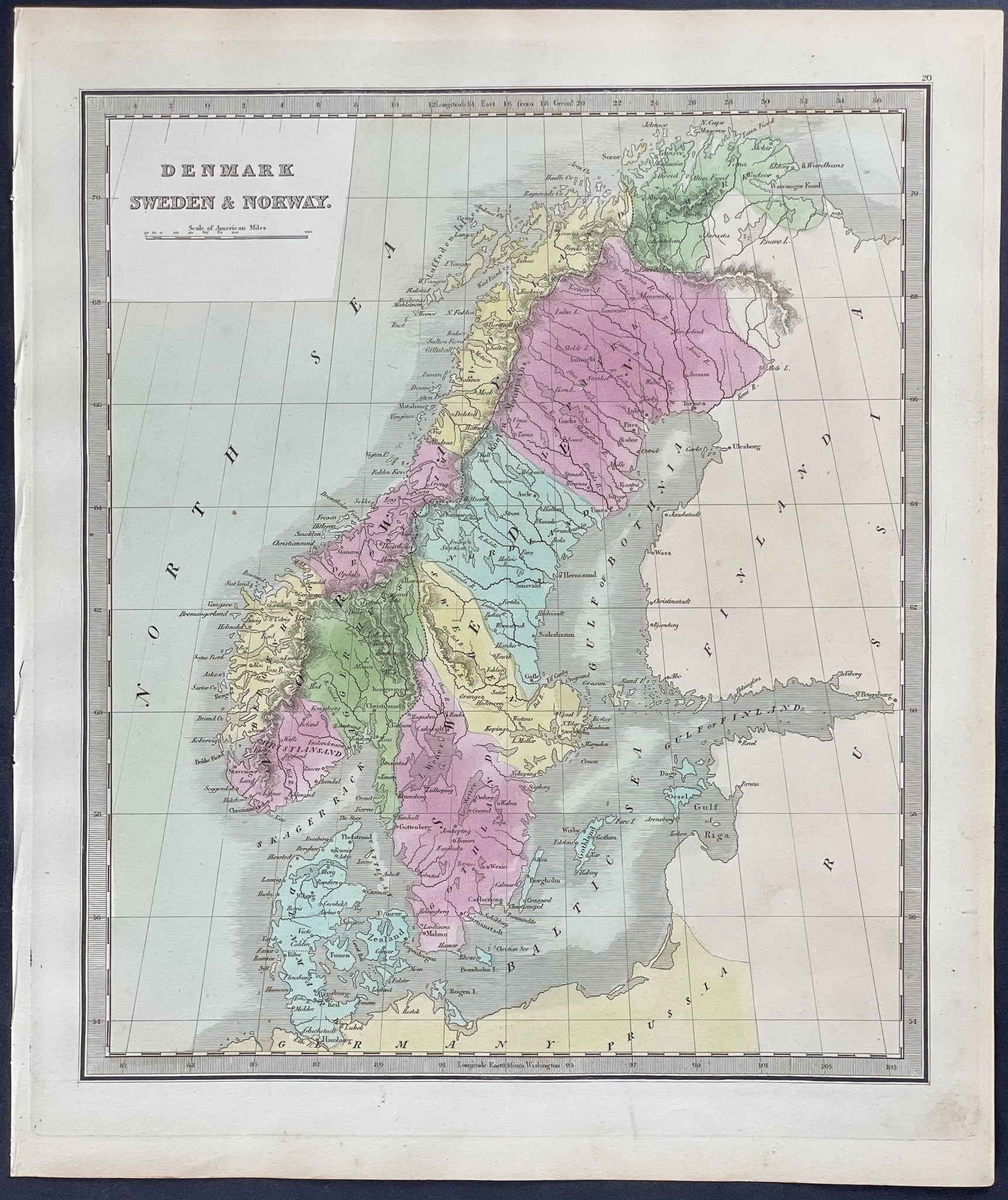 Map of Denmark, Sweden, & Norway