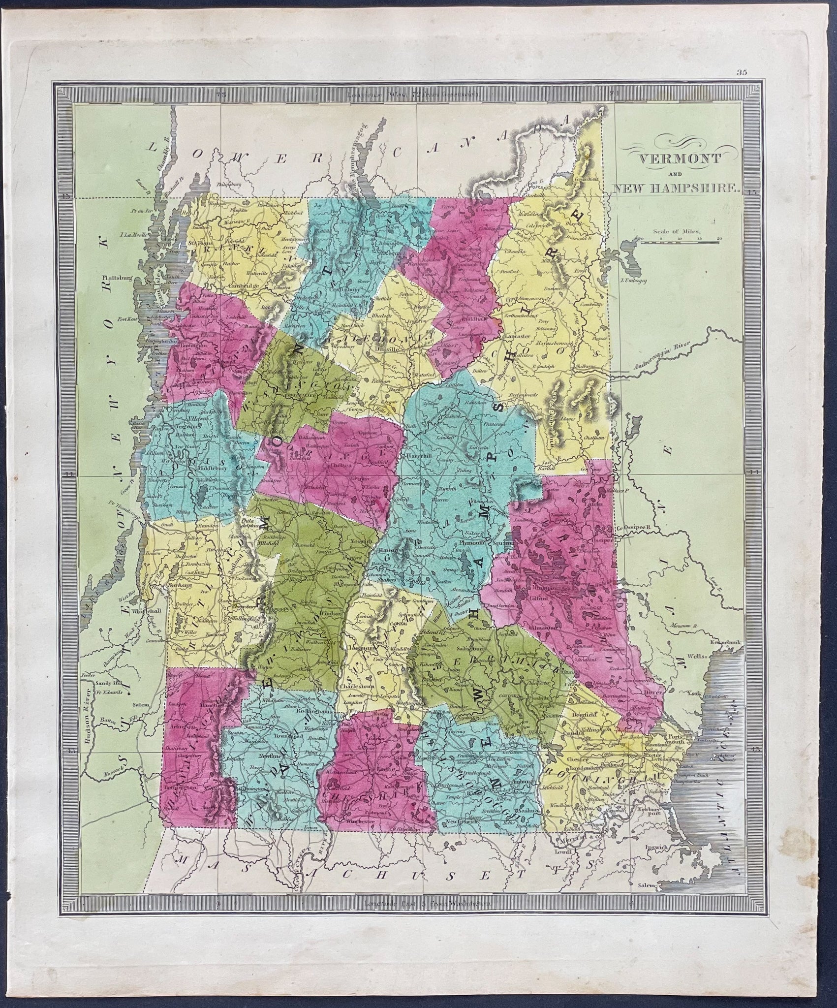 Map of New Hampshire & Vermont