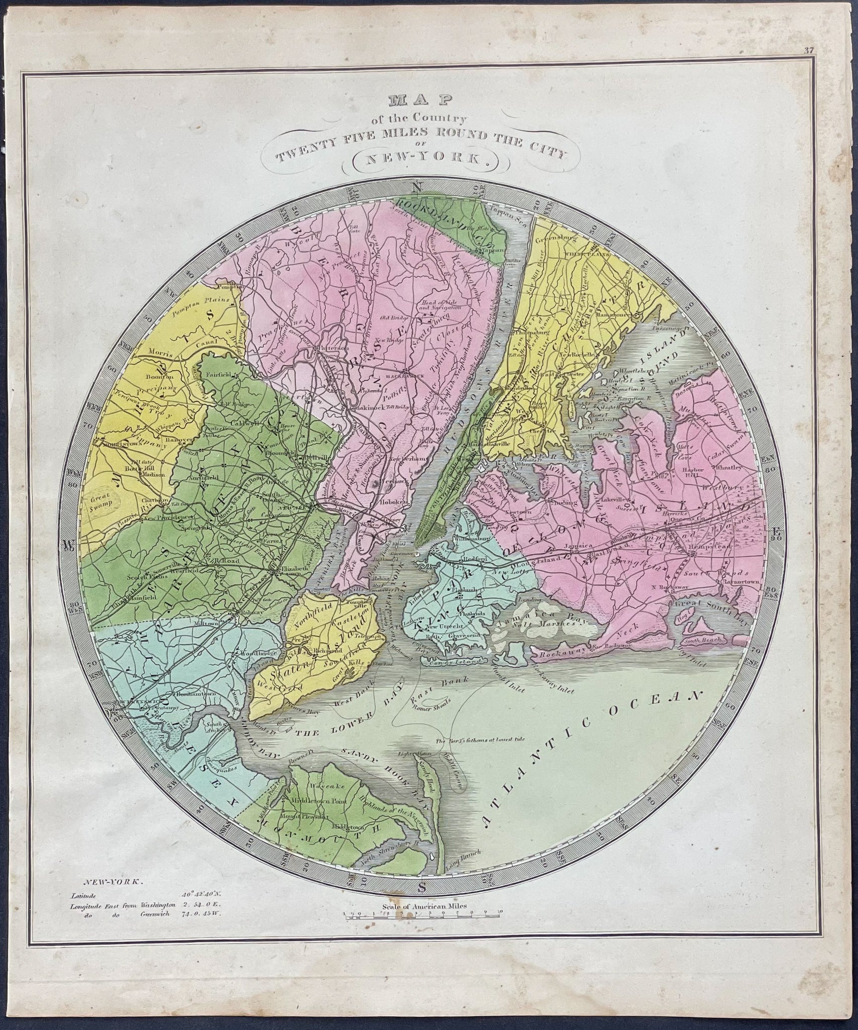 Map of Massachusetts, Rhode Island, & Connecticut