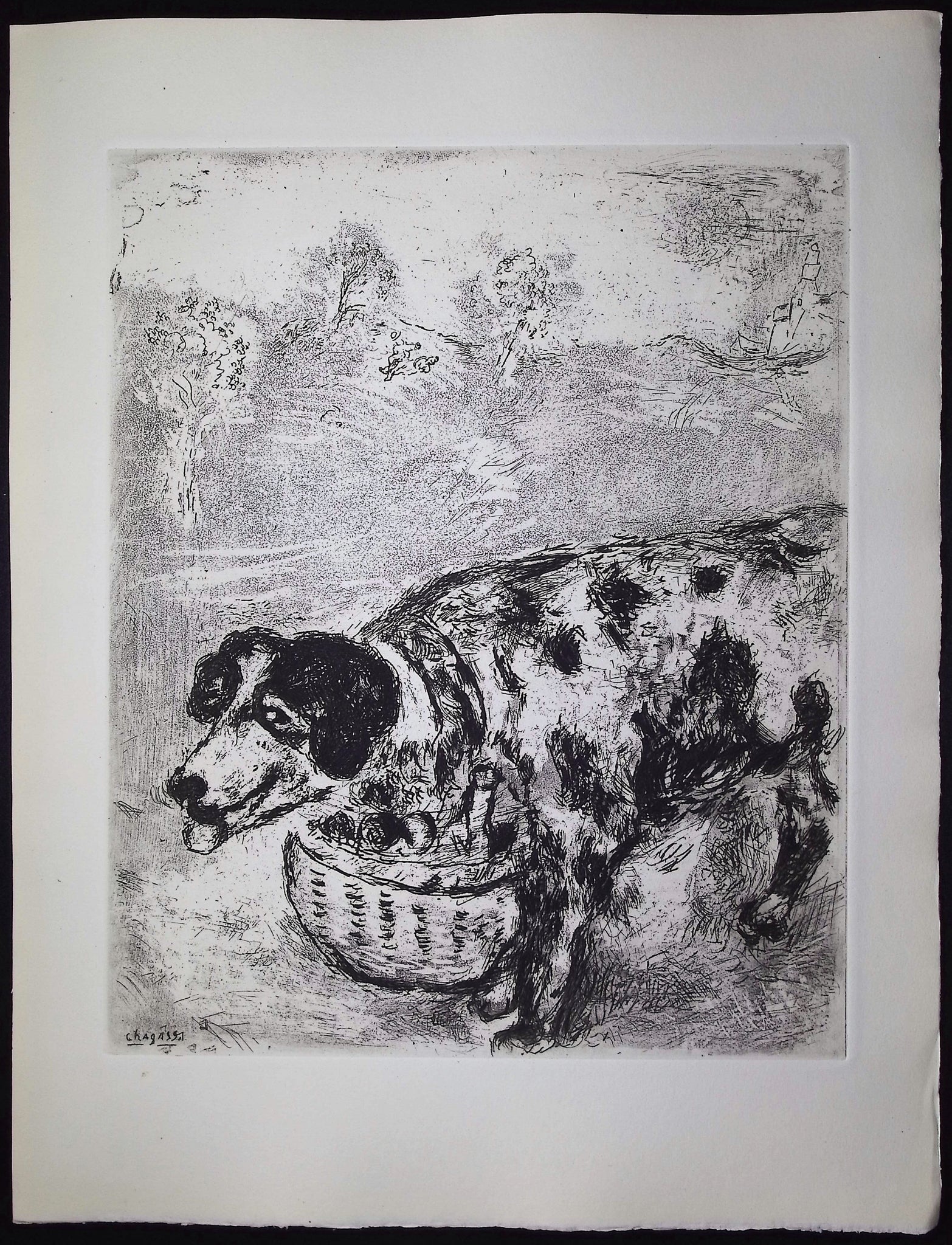 The Dog Carrying His Master's Dinner Around His Neck [Le Chien qui porte a son cou le dîne de son maître]