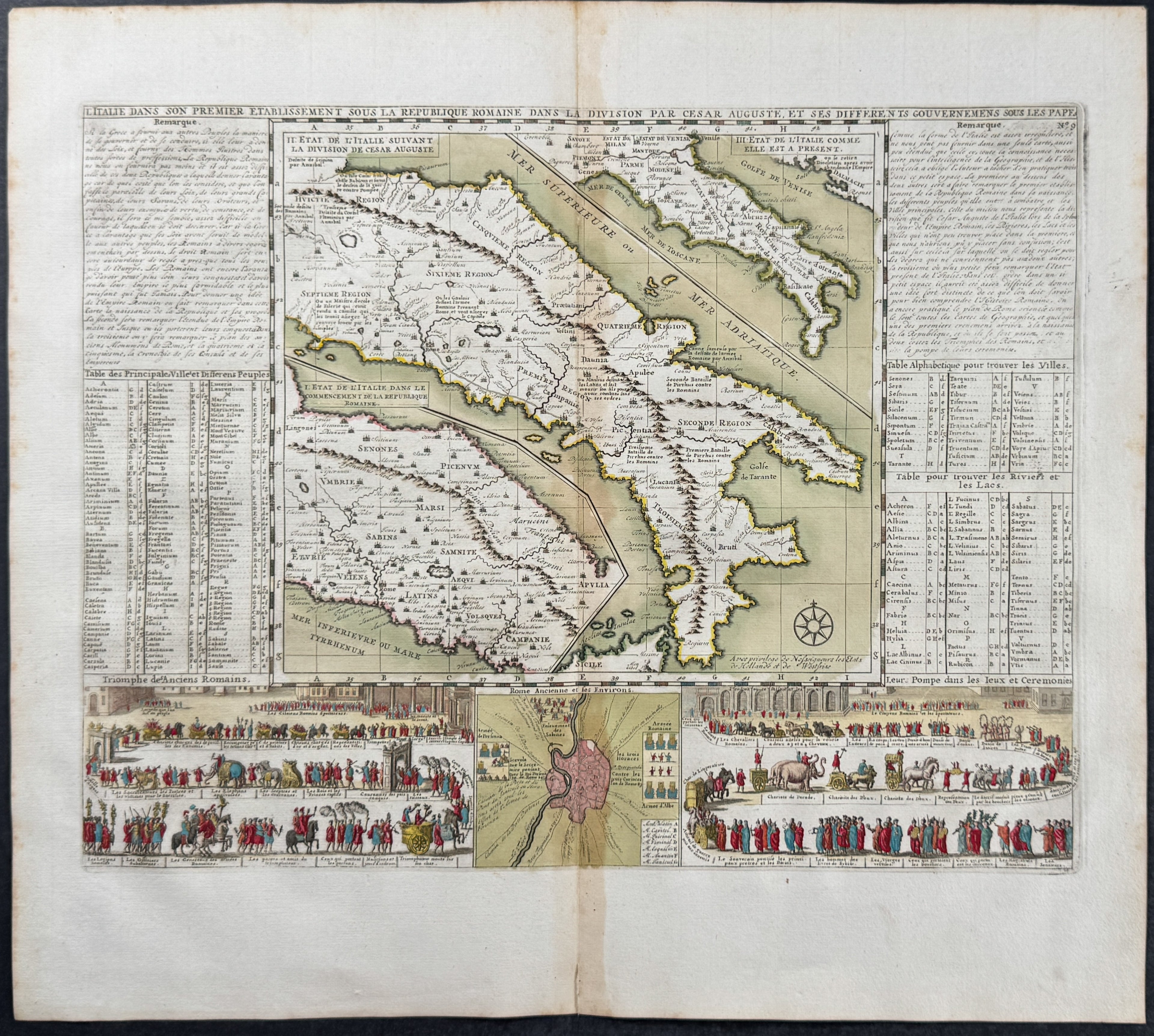 Map of Italy with Insets of Rome