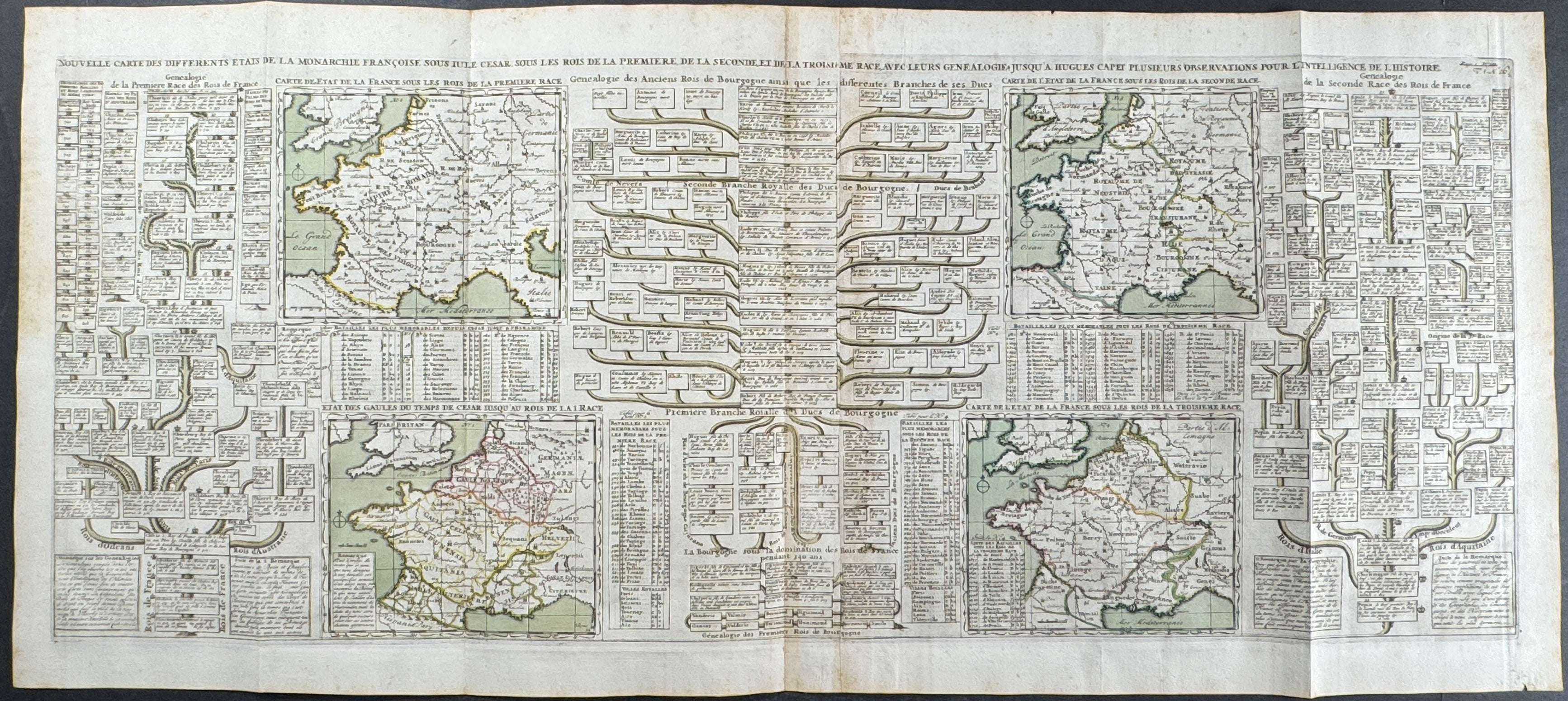 Maps of France with Genealogy Charts