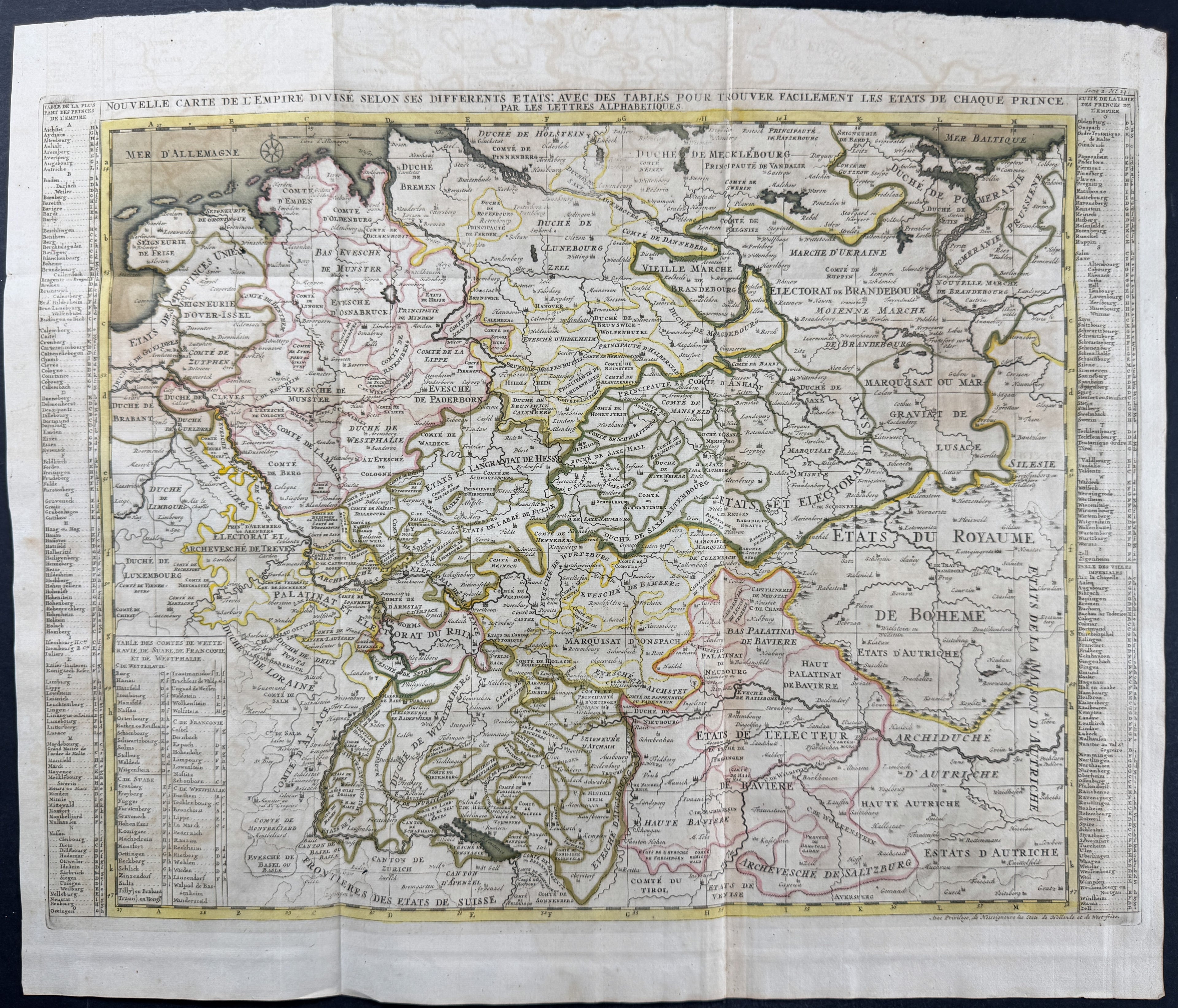 Map of German Empire extending from the Netherlands and the Baltic to Austria and Switzerland (Nouvelle Carte de l'empire Divise Selon ses Differents Etats….)