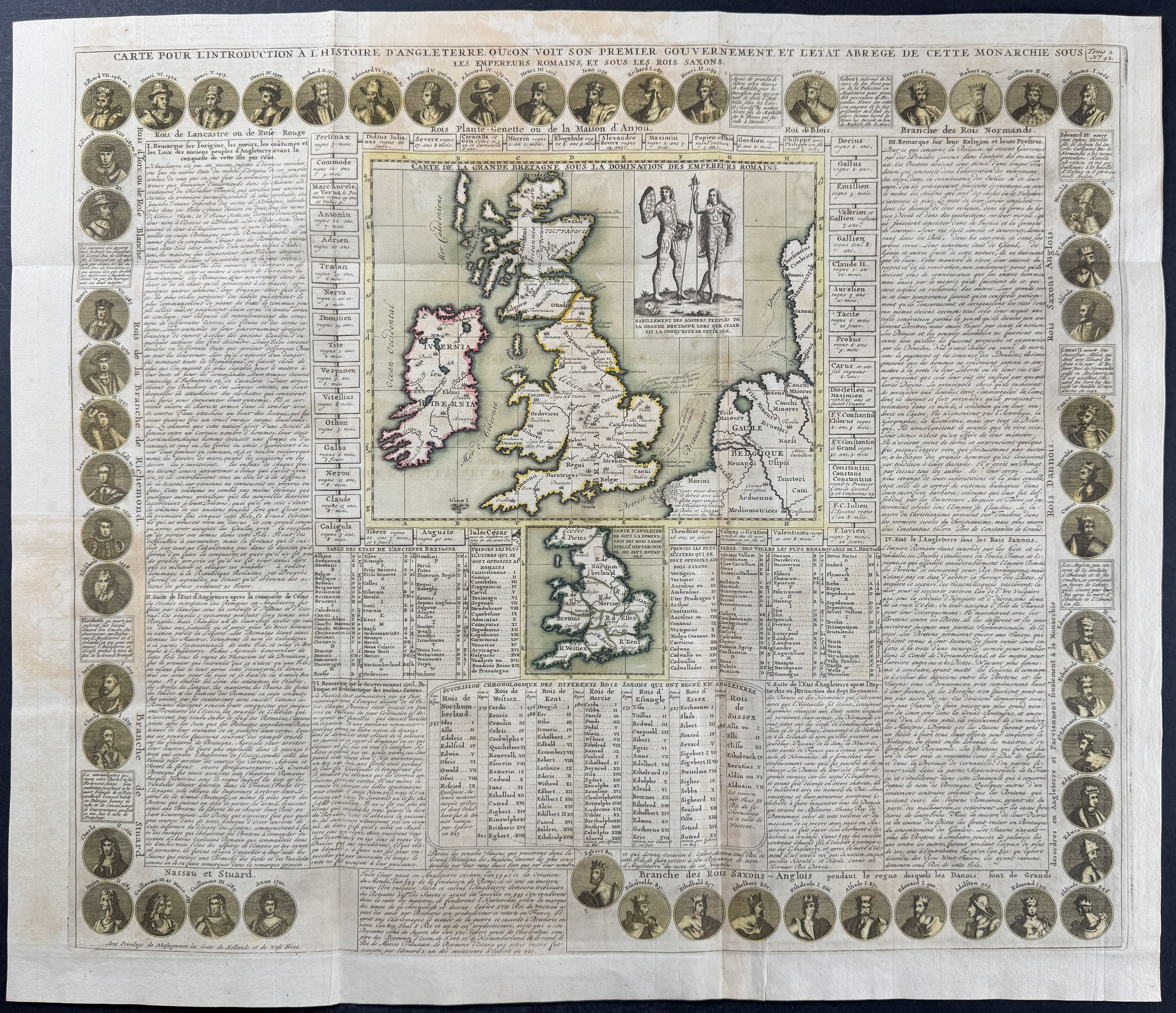 Map of the British Isles (England, Scotland, Ireland) and History of Rulers