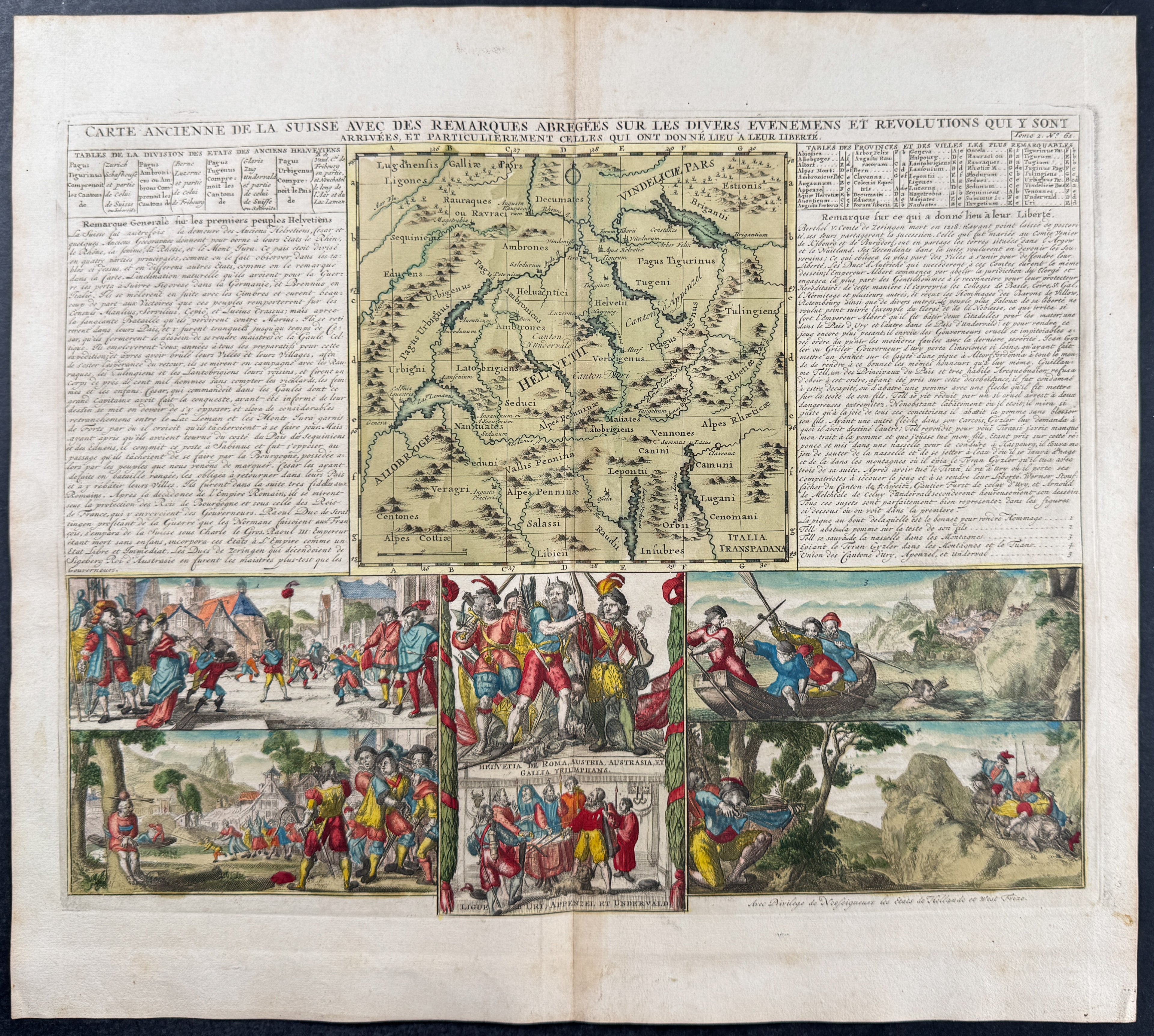 Map of Switzerland with Depictions of Revolutions
