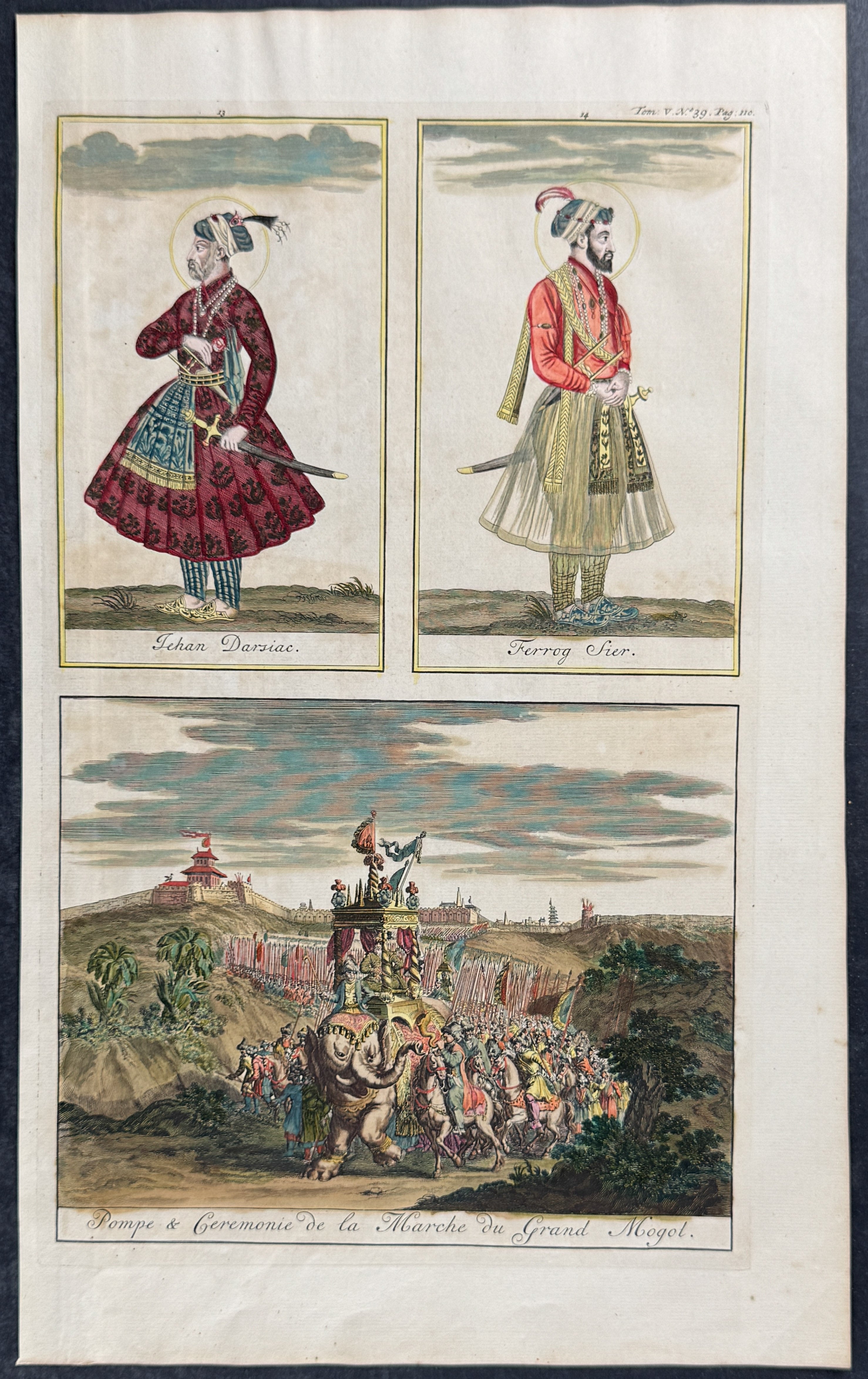 Ceremony with Elephant for March of Grand Mogol & Costumes of Leaders of India or Tartary