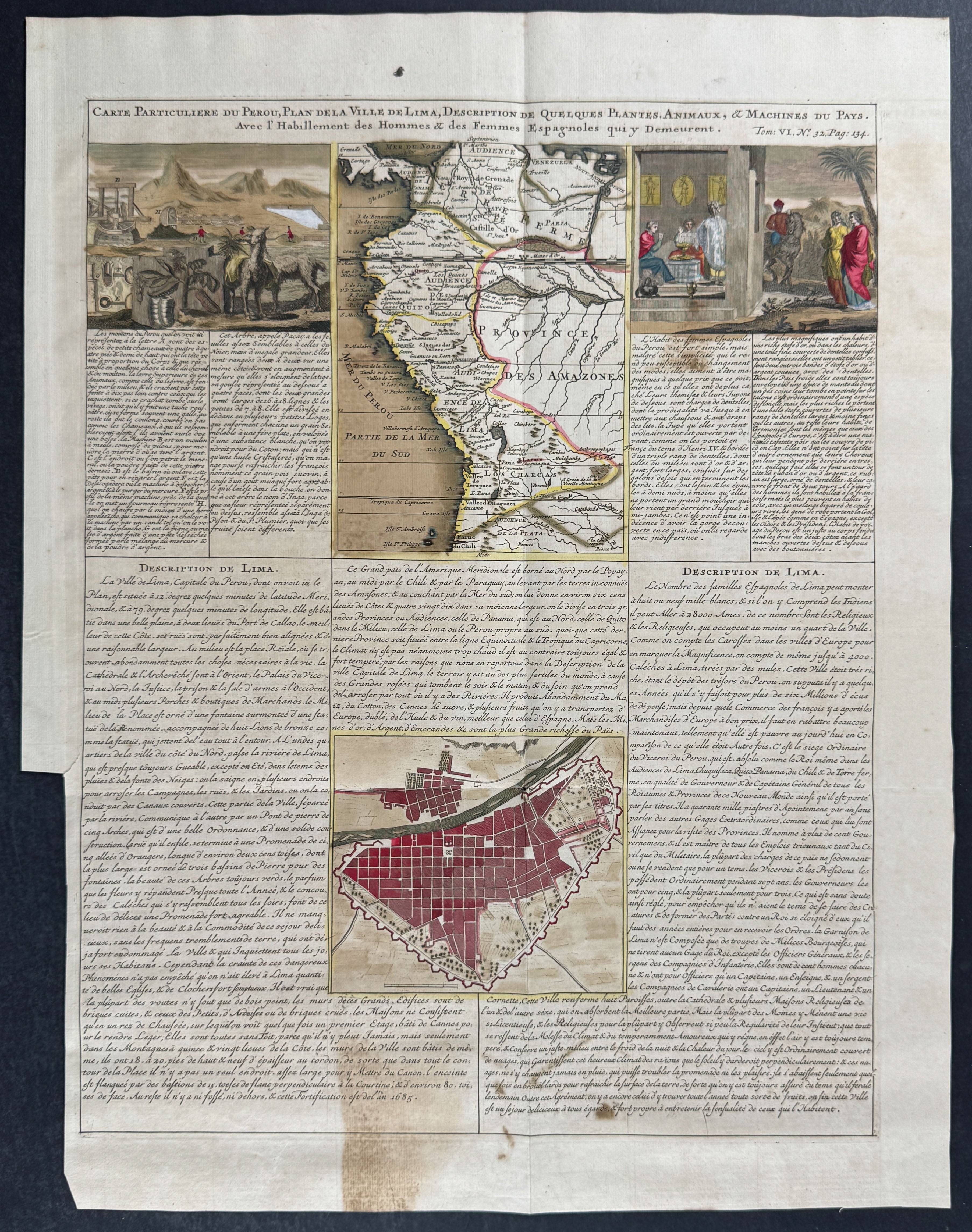 Map of Peru & Equador, Plan of Lima, Views of South America