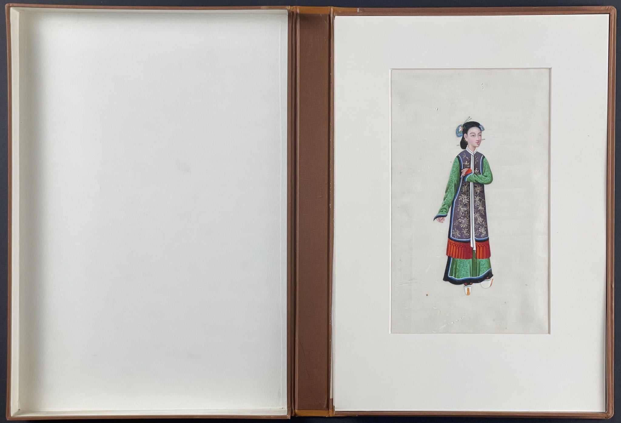Art Box with 9 Original Paintings on Rice Paper of Chinese Costumes