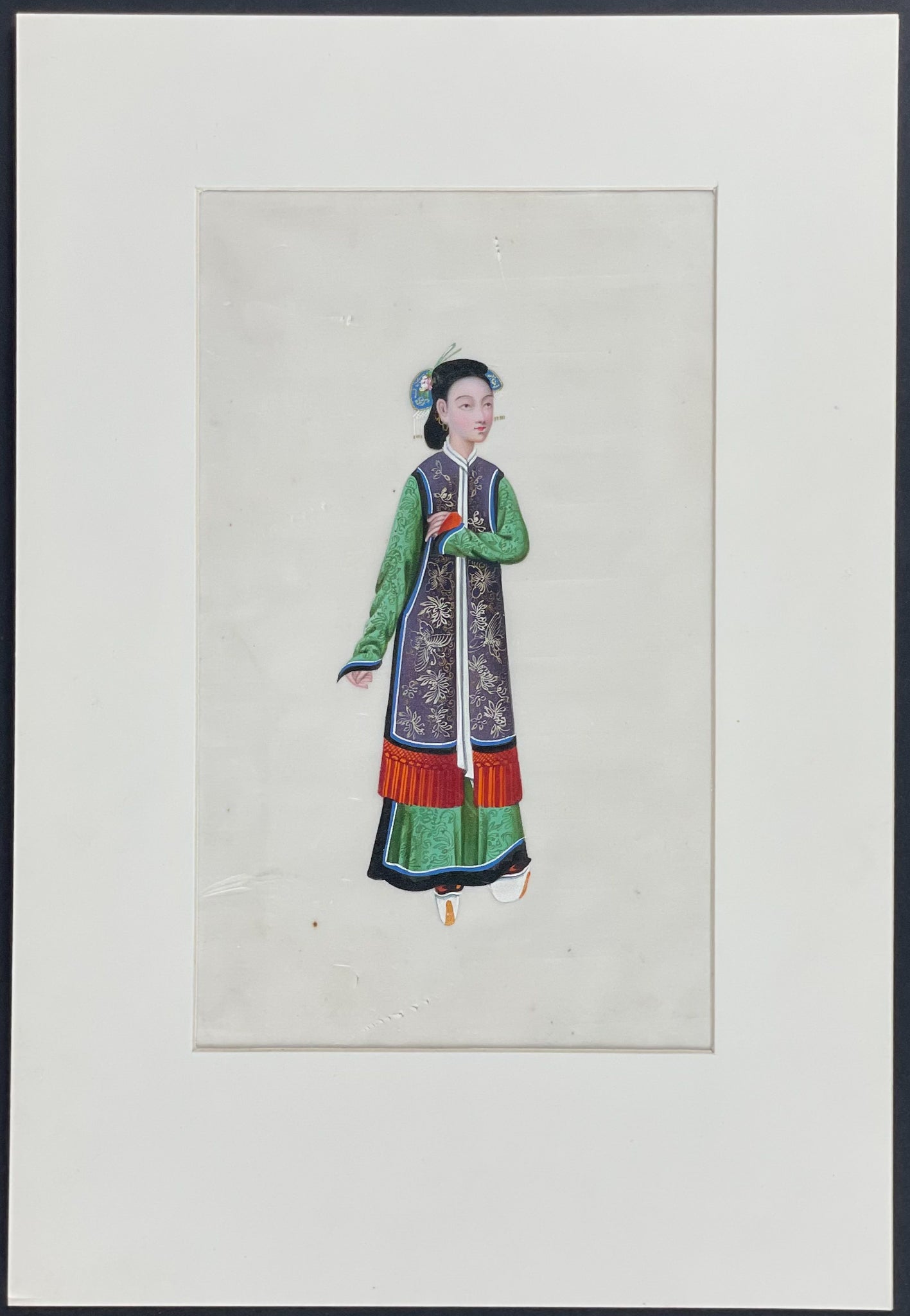 Art Box with 9 Original Paintings on Rice Paper of Chinese Costumes