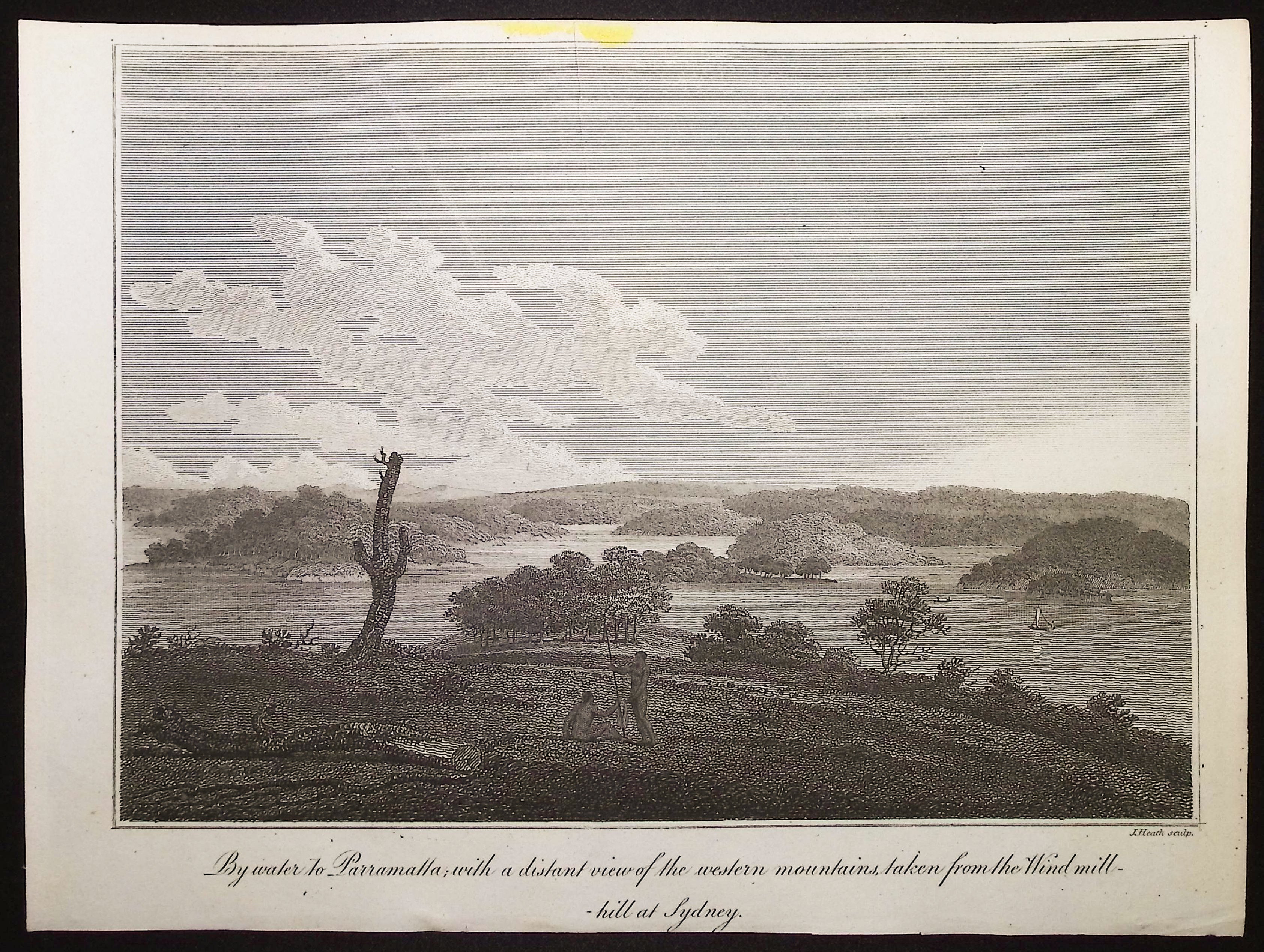 Australia (New Holland): By Water to Parramtta, with a distant view of the western mountains, taken from the Wind mill-hill at Sydney