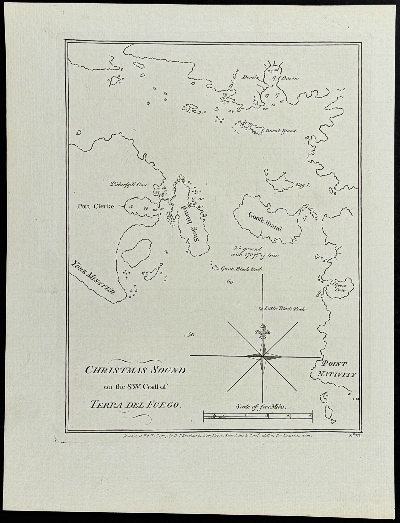 Chart of Christmas Sound on the SW Coast of Terra del Fuego