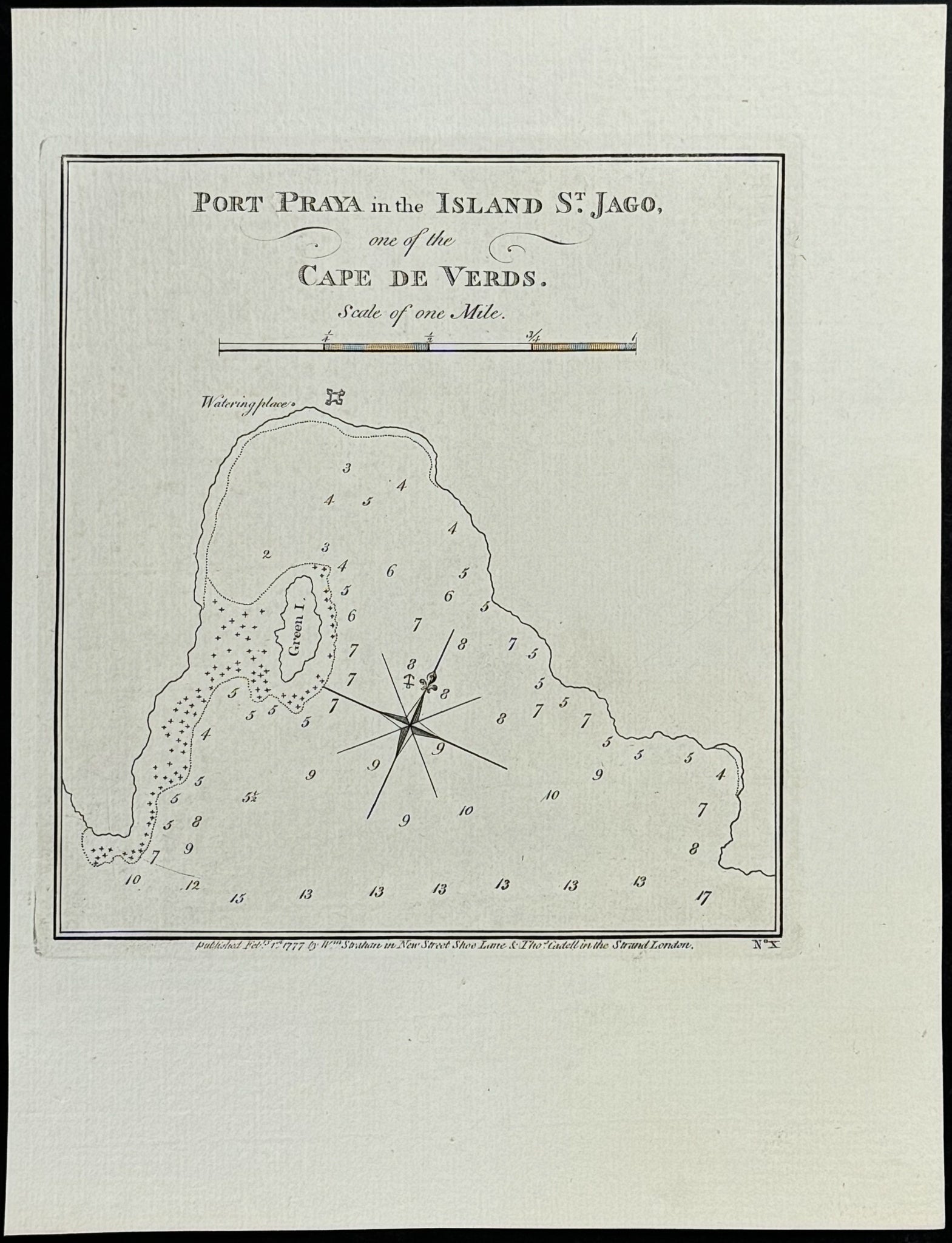 Map of Port Praia, The Cape Verde Islands