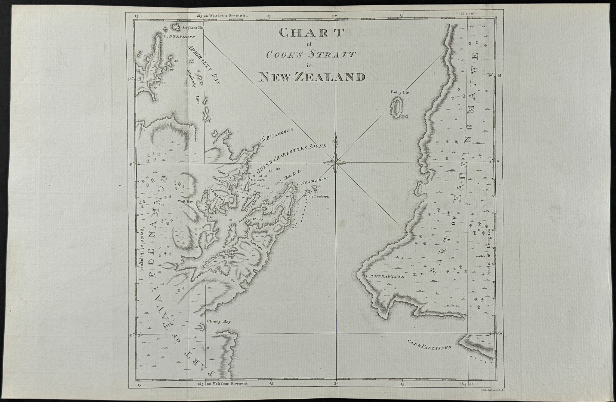 Chart of Cook's Strait in New Zealand