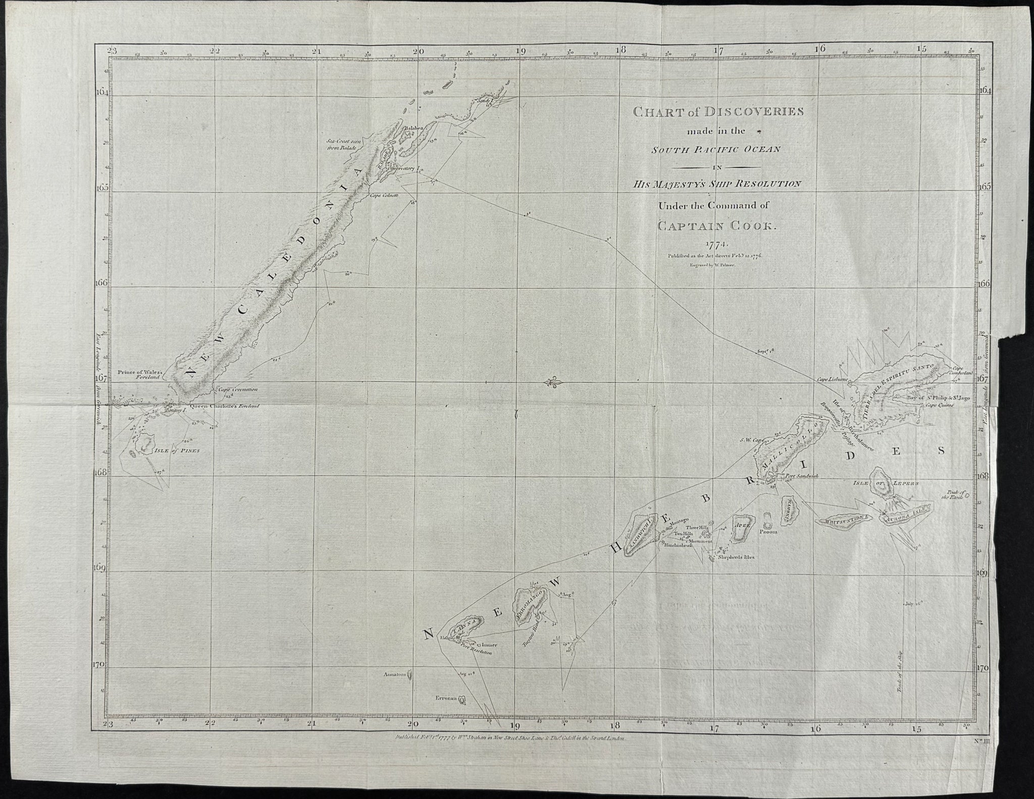 Chart of Discoveries Made in The South Pacific Ocean