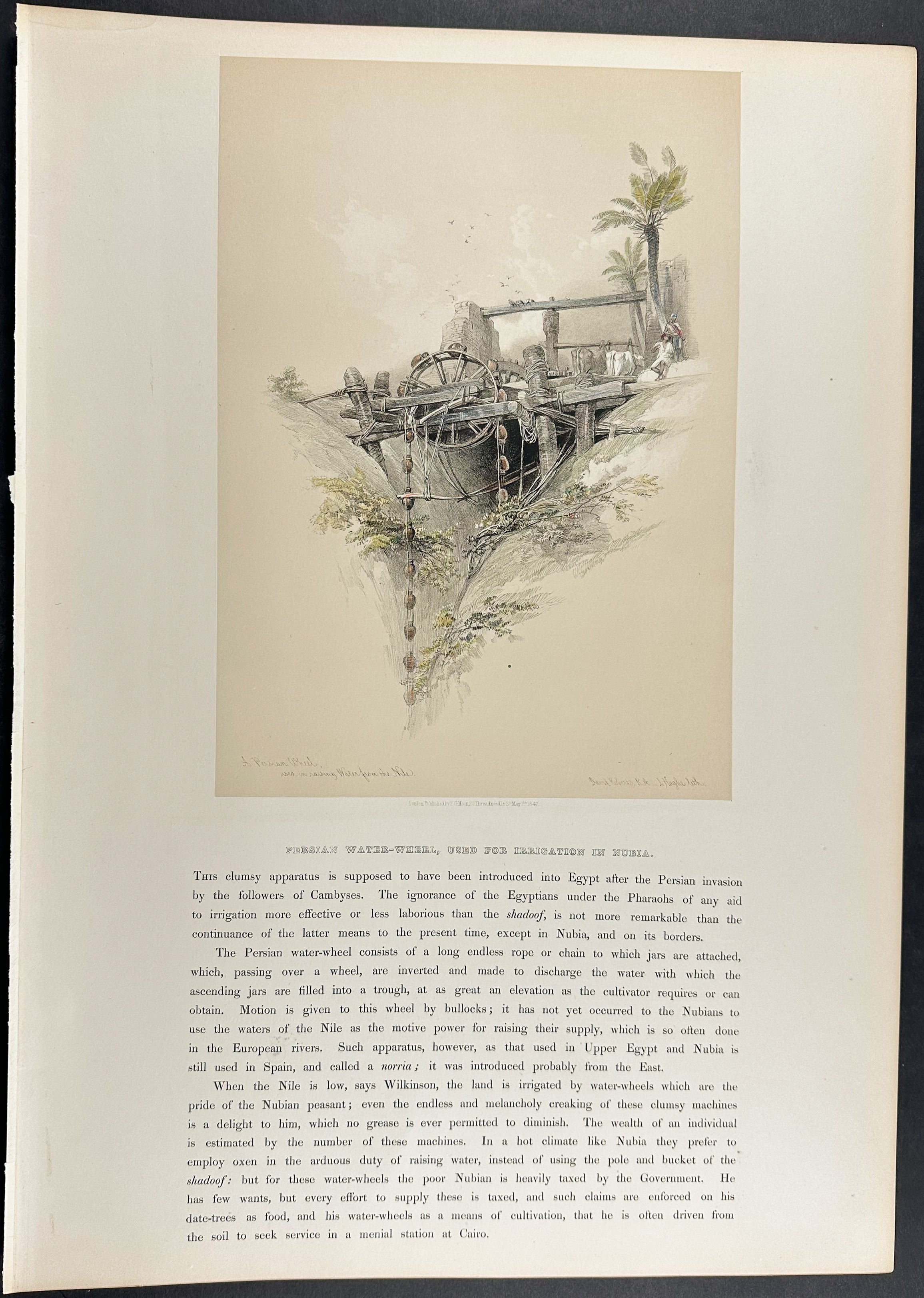 Persian Water-Wheel used for Irrigation in Nubia
