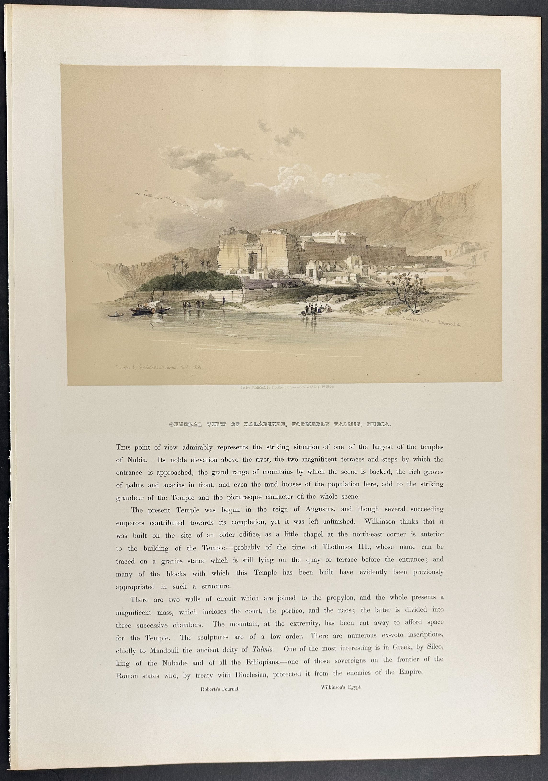 General View of Kalabshe, formerly Talmis, Nubia