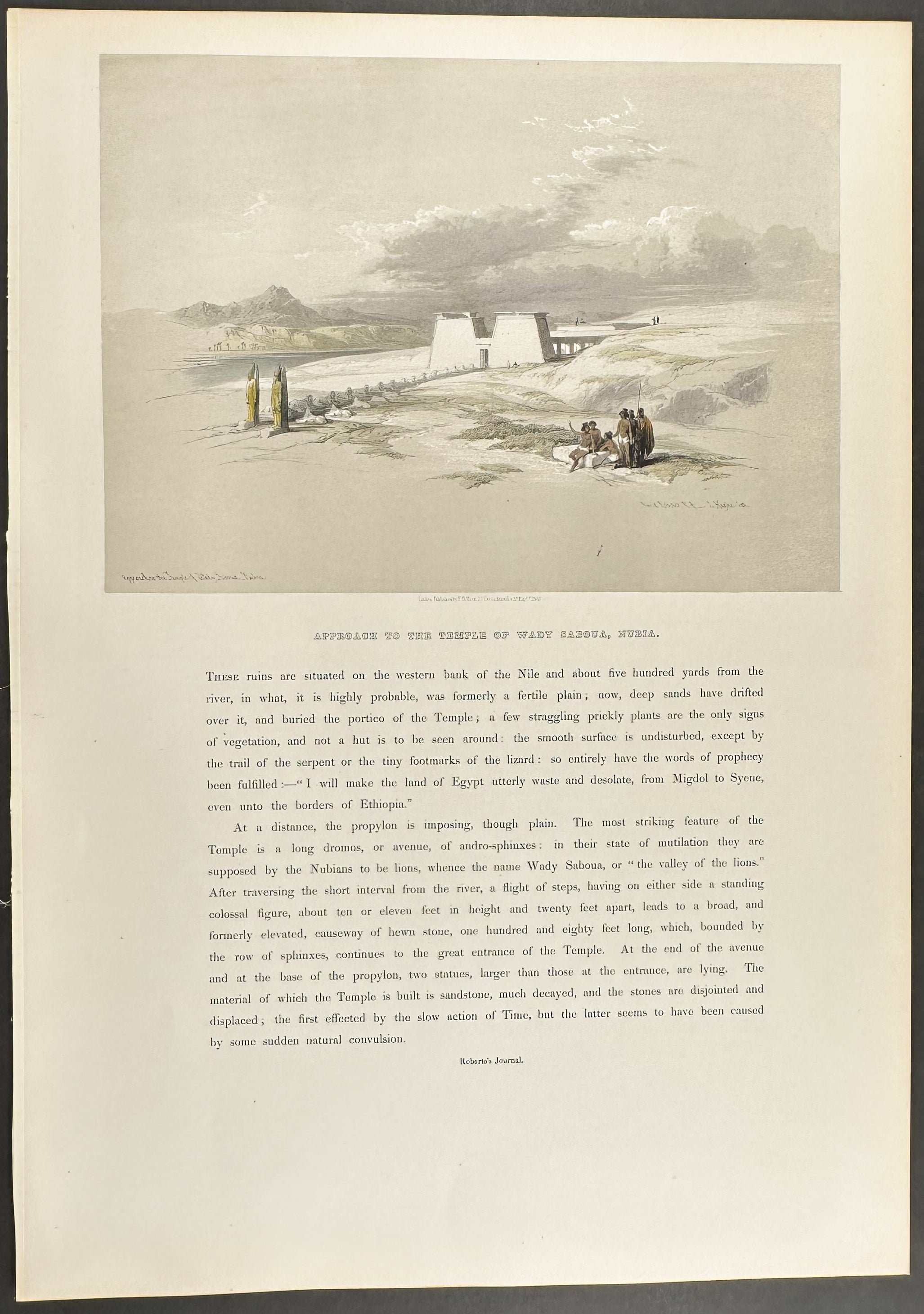 Approach to the Temple of Wady Saboua, Nubia