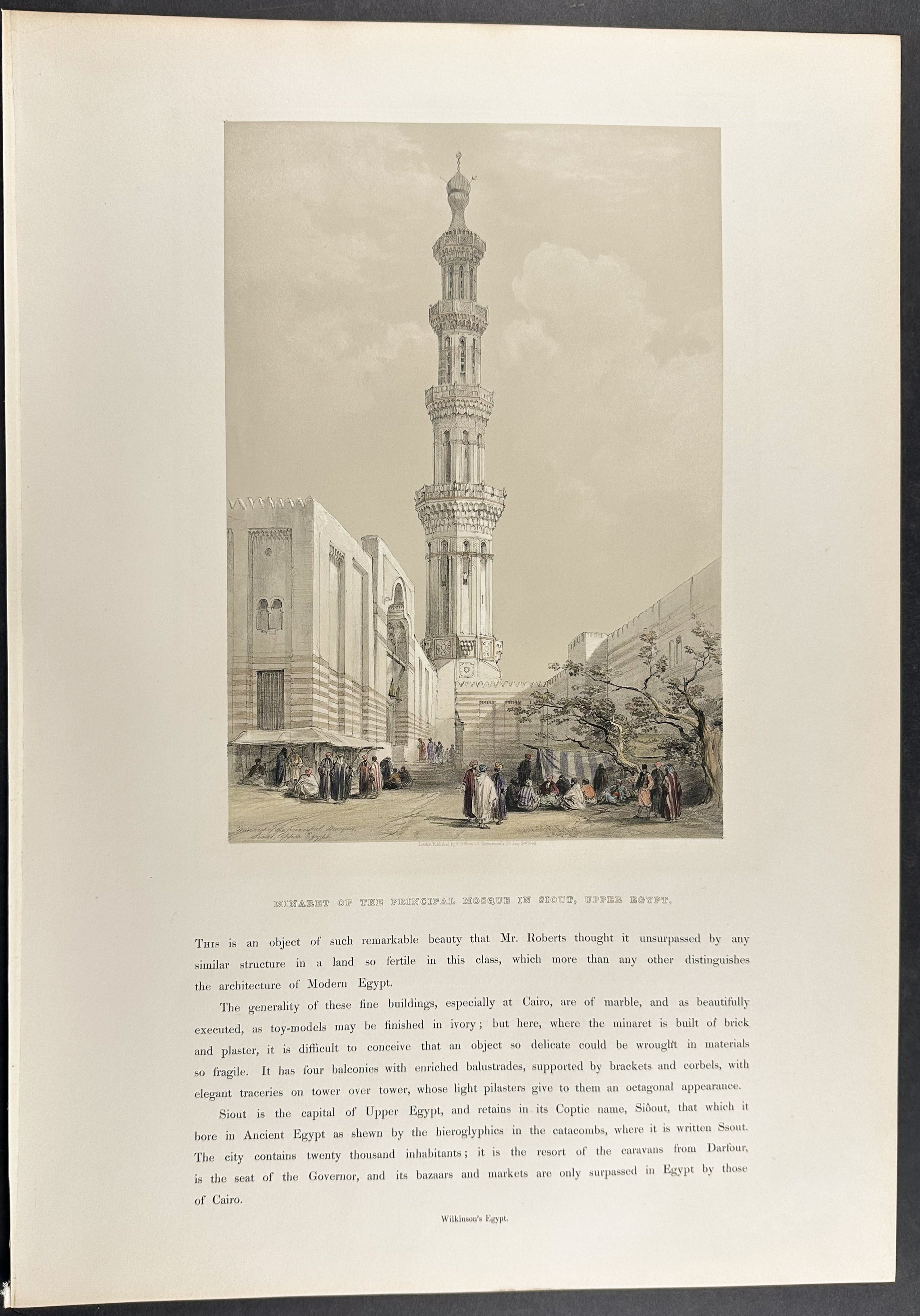 Minaret of the Principal Mosque in Siout, Upper Egypt