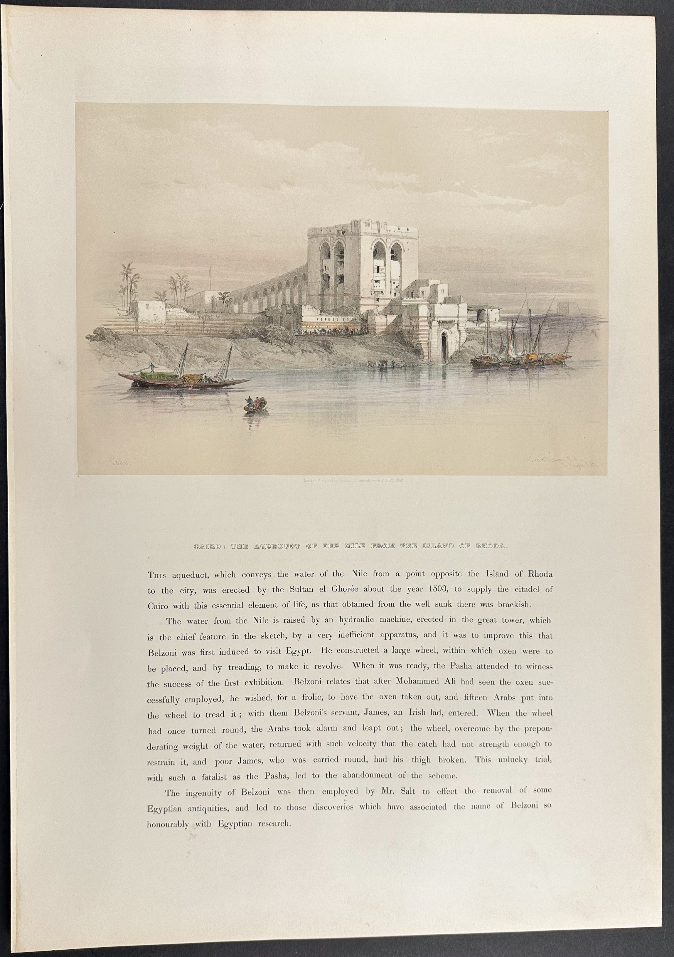 The Aqueduct of the Nile from the Island of Rhoda, Cairo