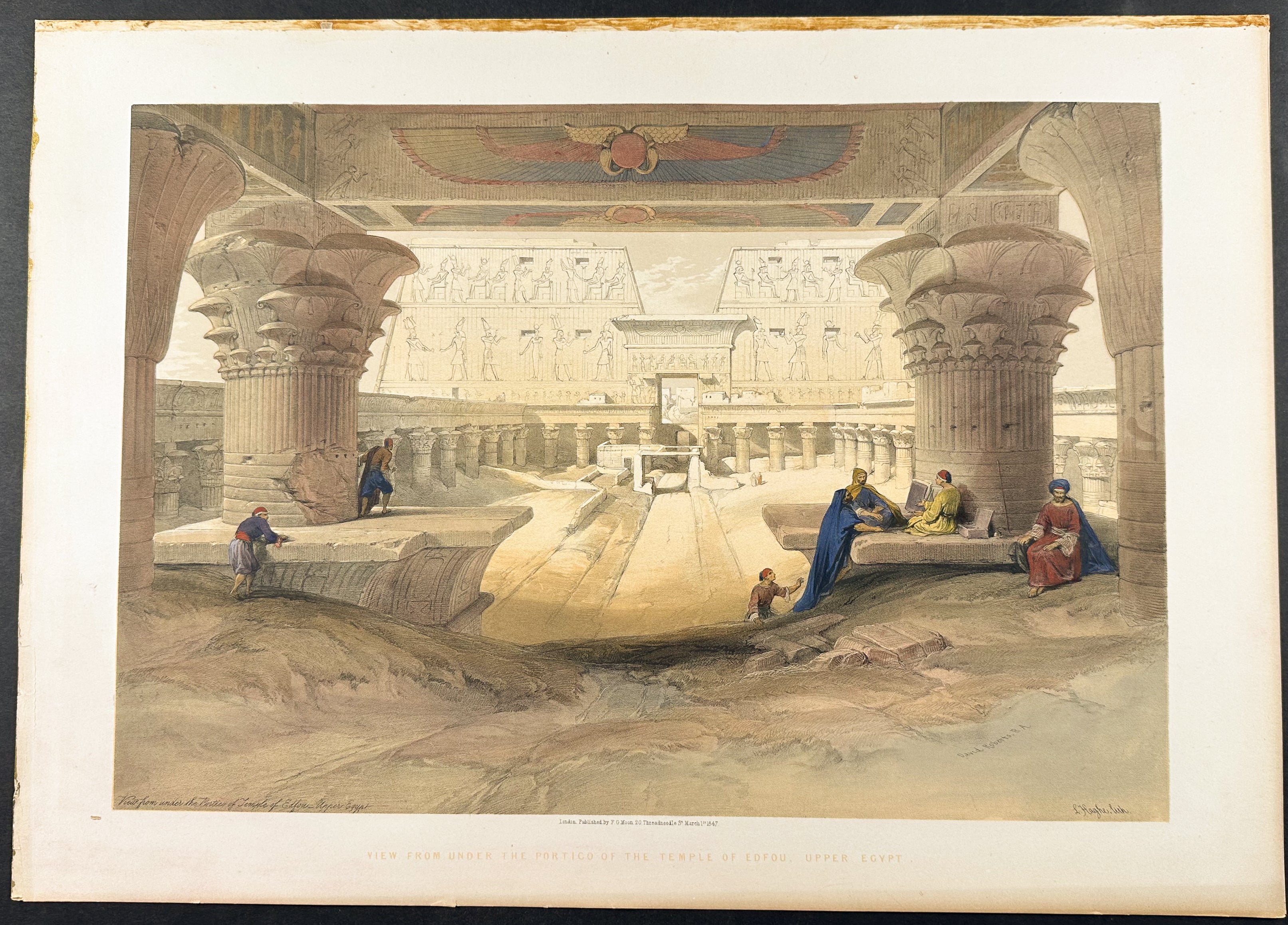 View from under the Portico of the Temple of Edfou, upper Egypt