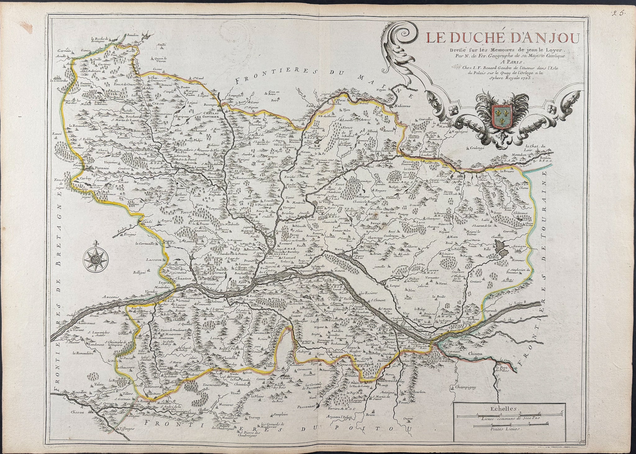 Map of Duchy of Anjou, France