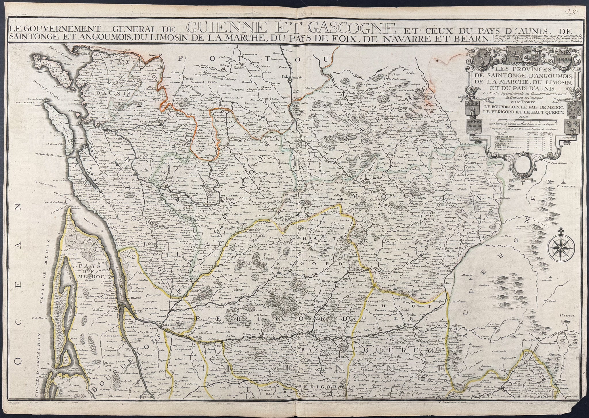 Pair of Maps of France (Guyenne [Gioemme et Gascogne])