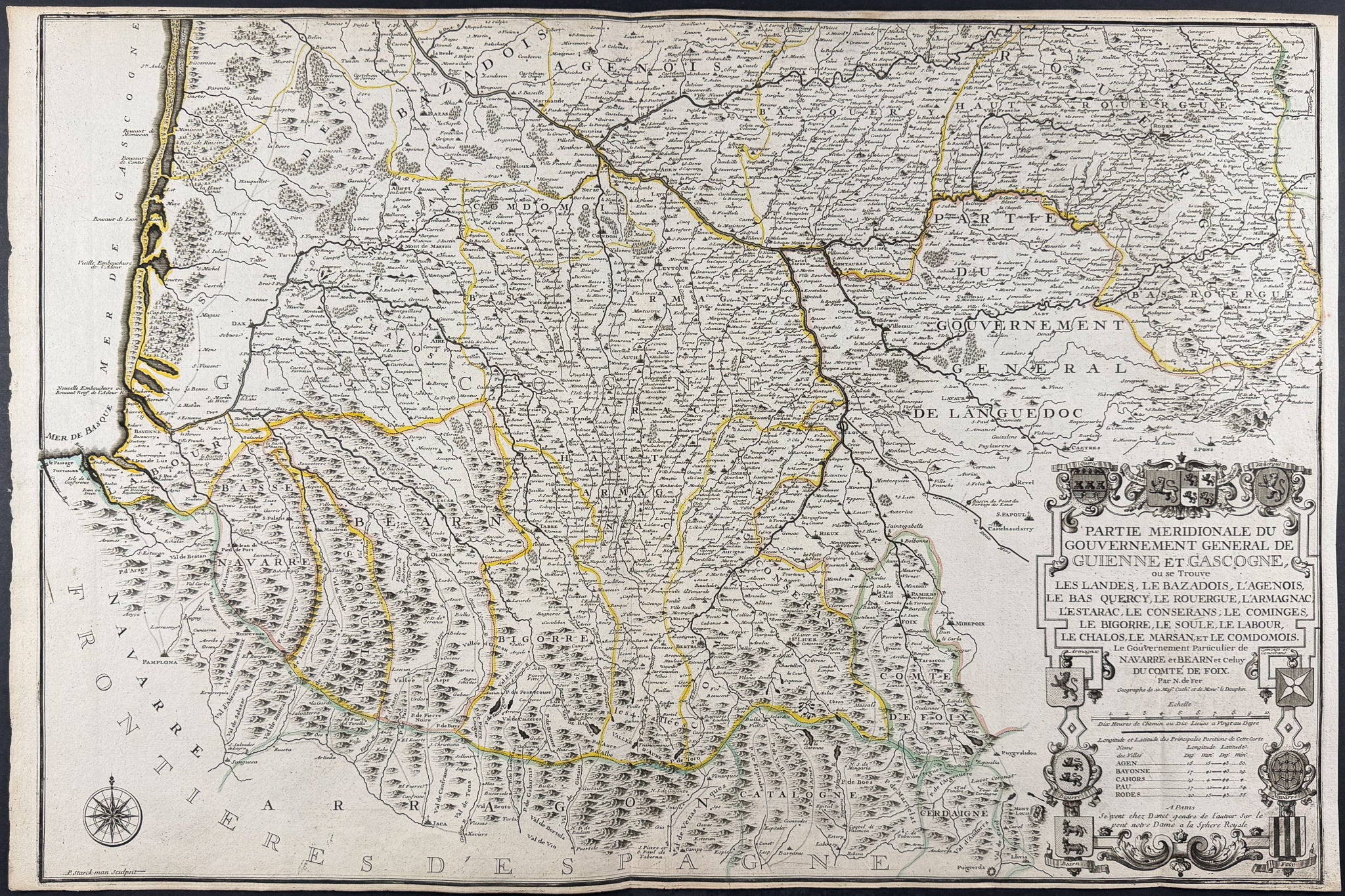 Pair of Maps of France (Guyenne [Gioemme et Gascogne])