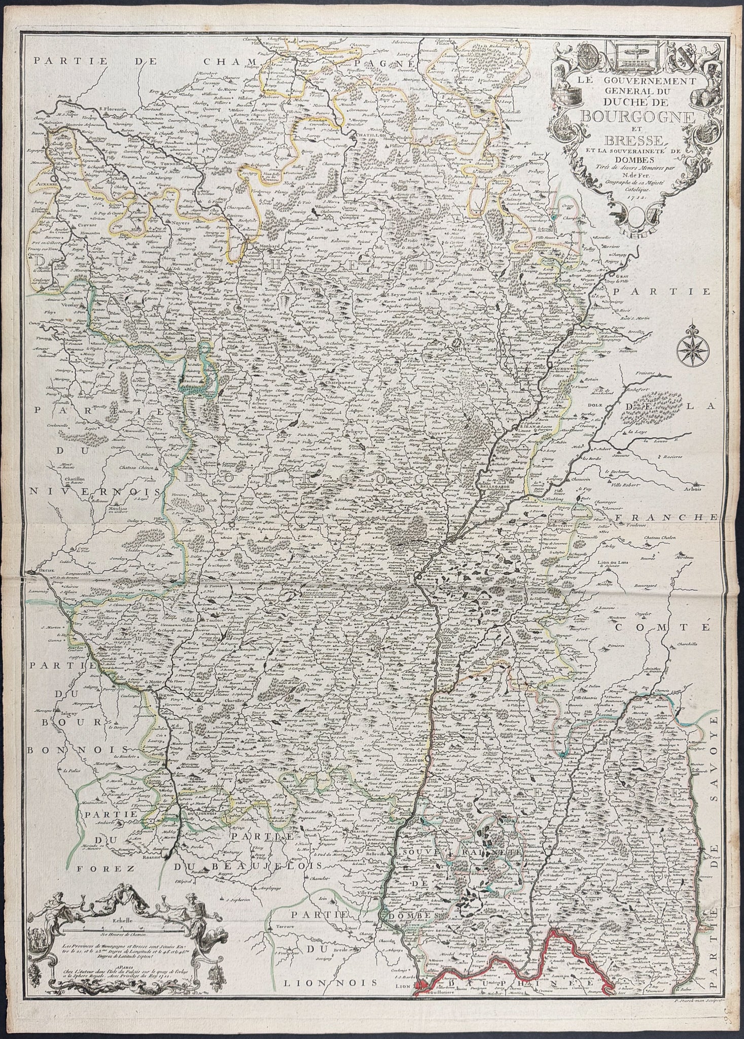 Regional Map of France (Duchy of Burgundy, Bresse, & Dombes)