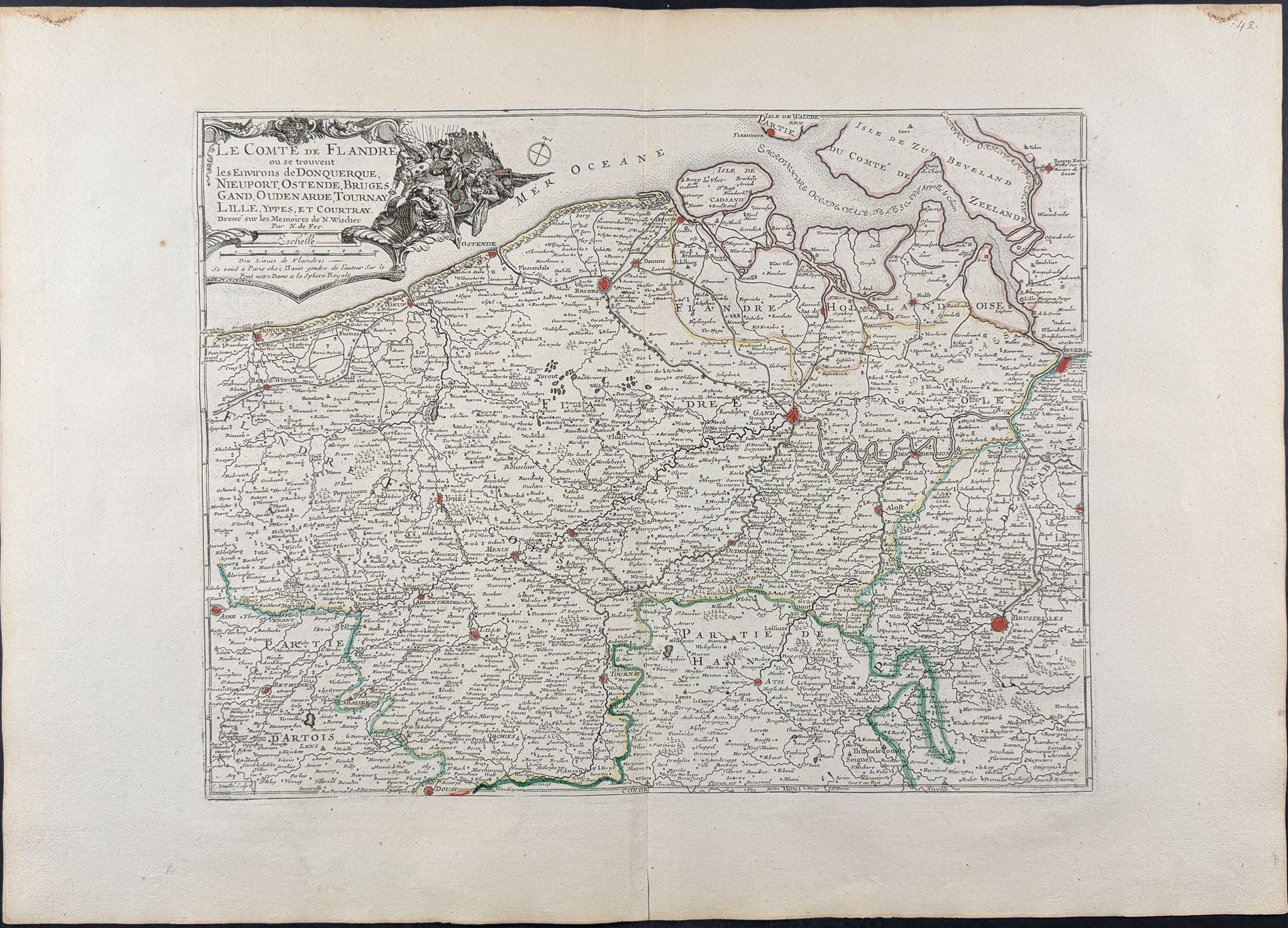 Map of the County of Flanders, Netherlands