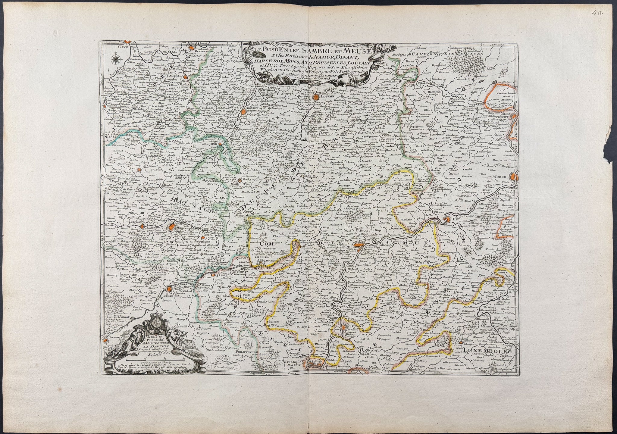 Regional Map of Belgium & France (Namur, Charleroi, and Brussels)