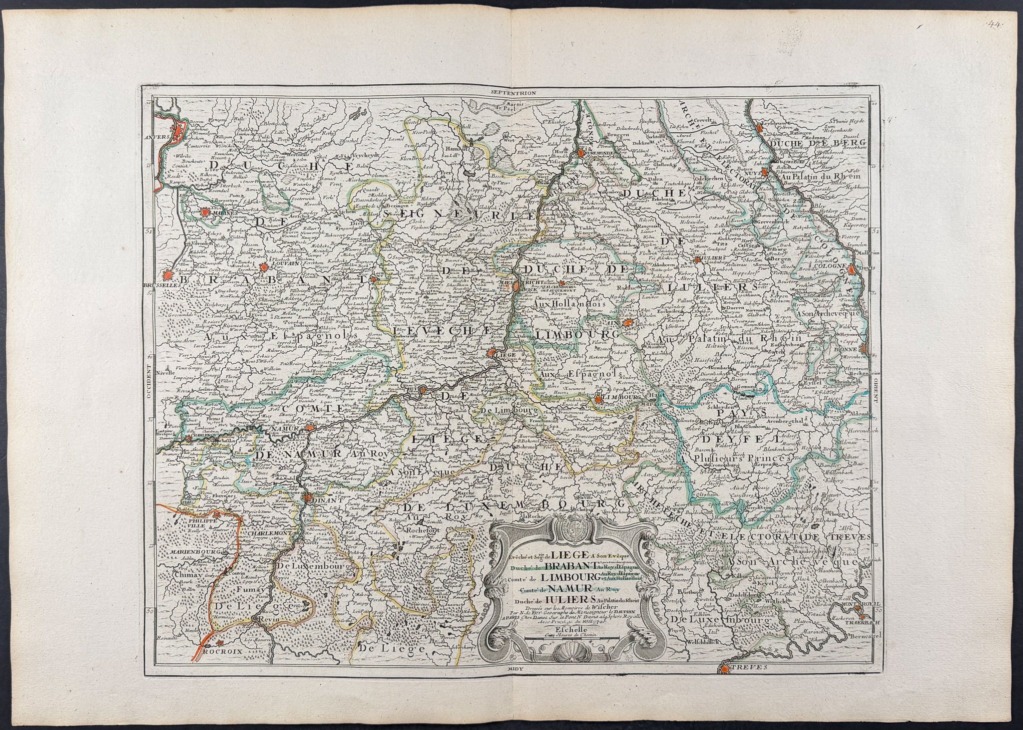 Regional Map of Belgium & Germany (Liege, Brabant, Limburg, Namur, and Julich)