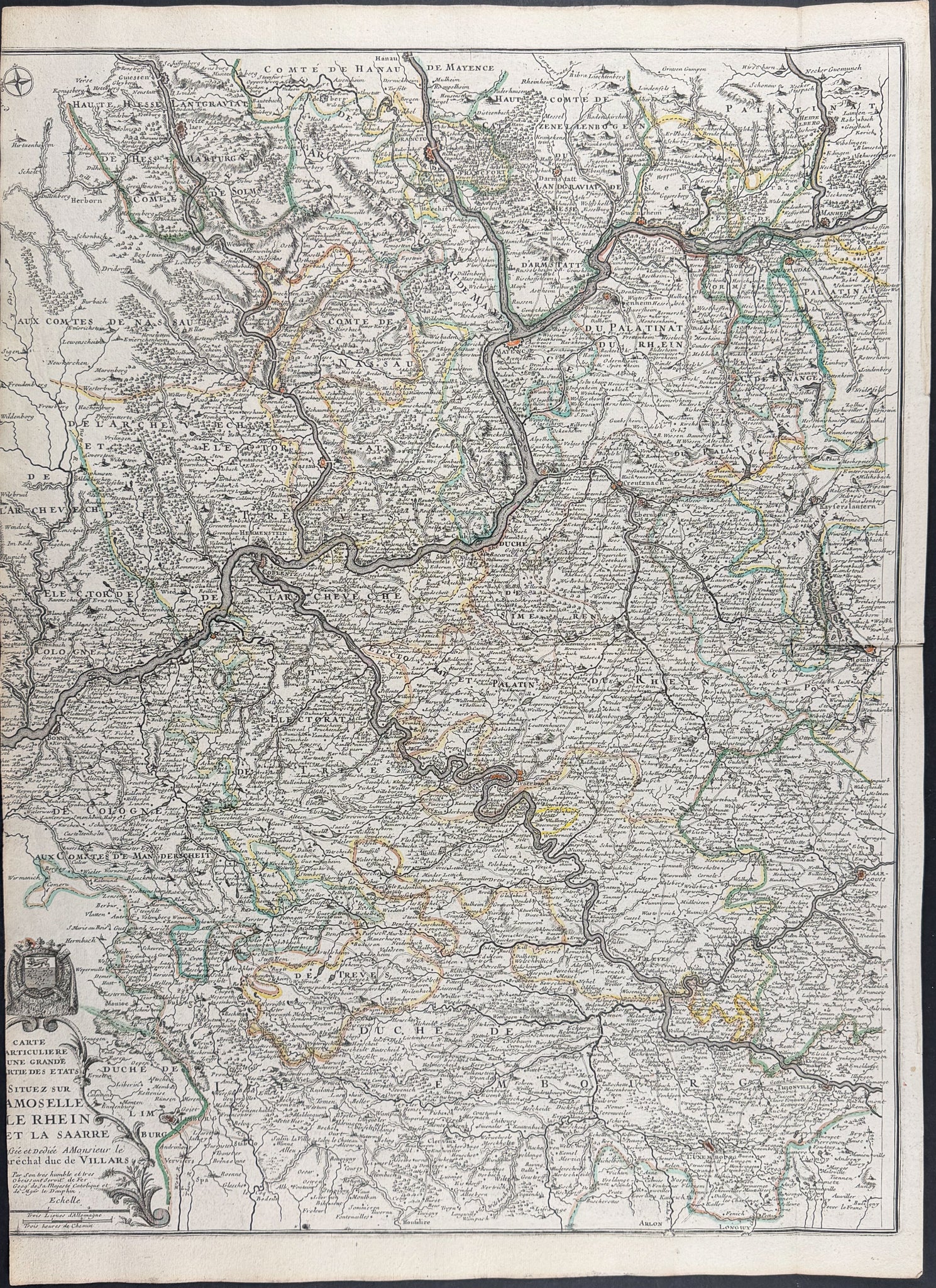Regional Map of Germany & France (Rhine River)