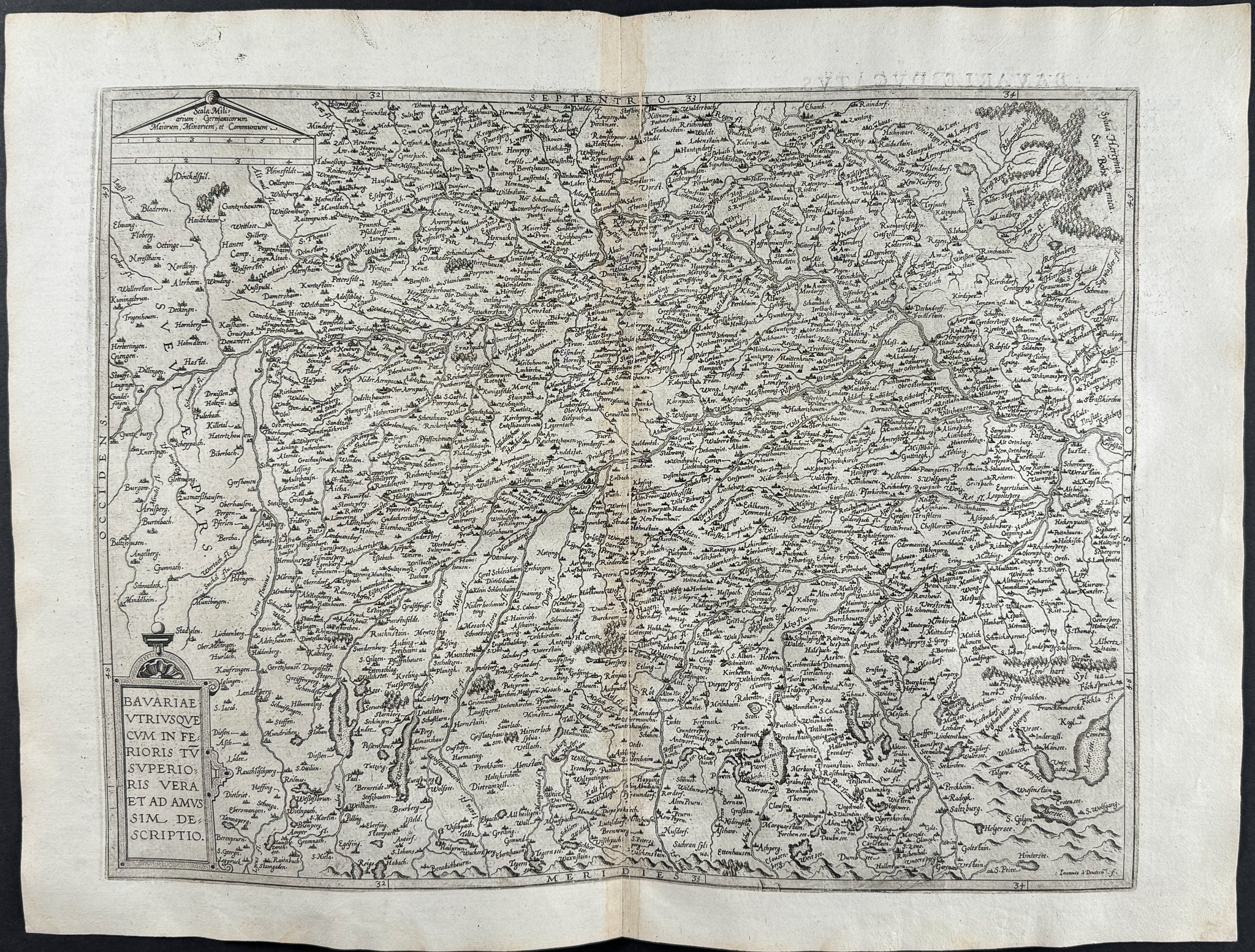 Map of Bayern, Germany (Bavariae Utriusque cum Inferioris tu Superioris Vera et ad Amus Sim Descriptio)