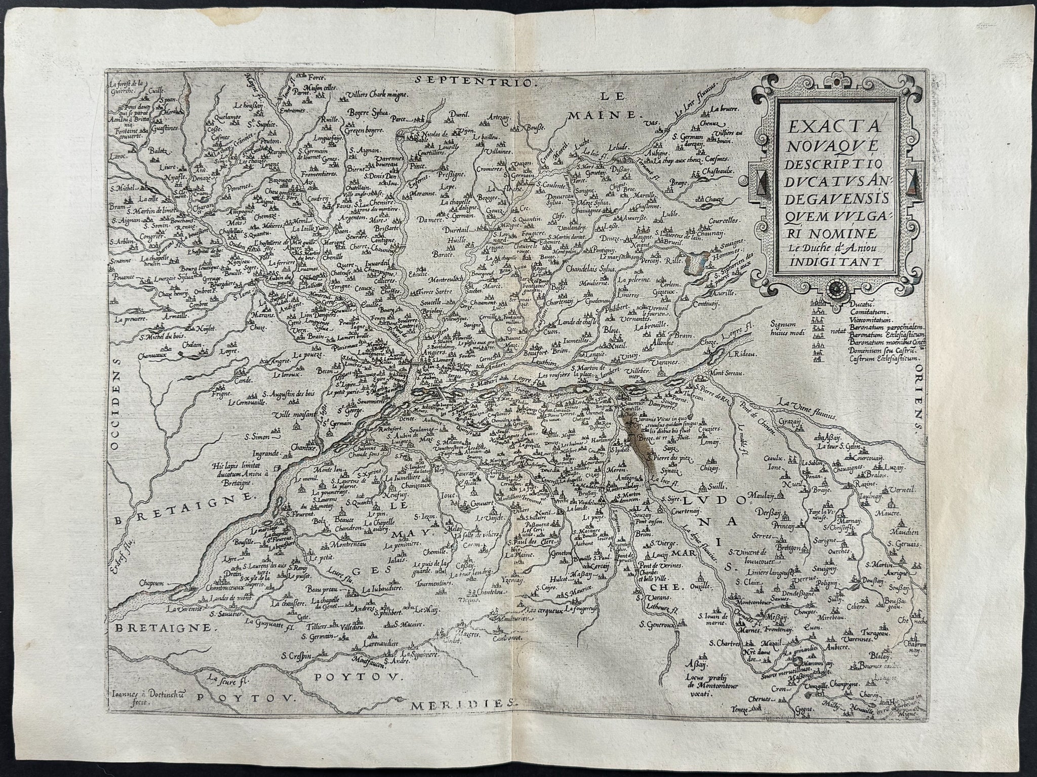 Map of the Duchy of Anjou, France (Exacta novaque descriptio ducatus Andegavensis)