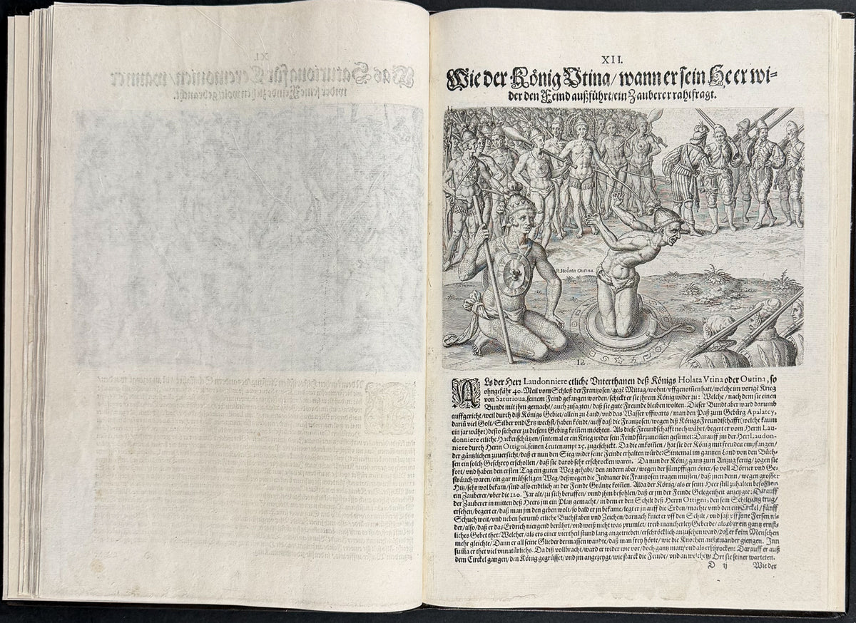 De Bry & Le Moyne's Grands Voyages - Florida Volume with Map + 42 Engravings + Noah's Ark, Frontis & Shield