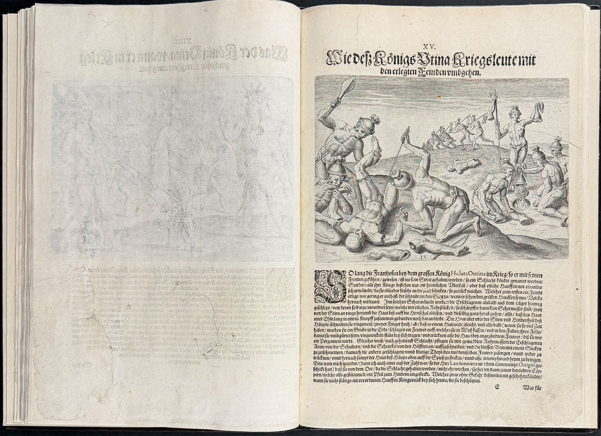 De Bry & Le Moyne's Grands Voyages - Florida Volume with Map + 42 Engravings + Noah's Ark, Frontis & Shield