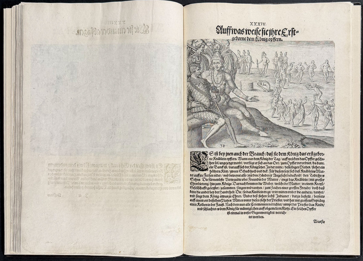 De Bry & Le Moyne's Grands Voyages - Florida Volume with Map + 42 Engravings + Noah's Ark, Frontis & Shield