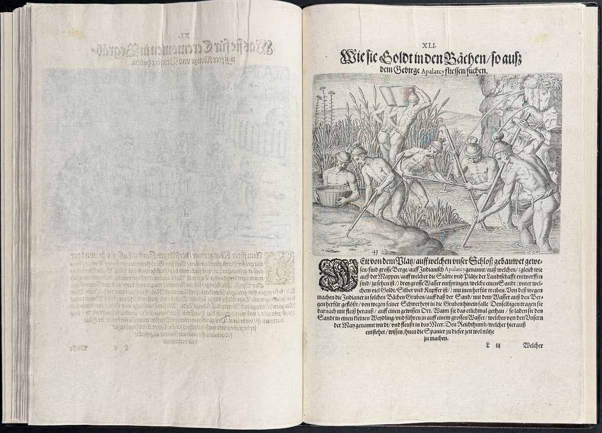 De Bry & Le Moyne's Grands Voyages - Florida Volume with Map + 42 Engravings + Noah's Ark, Frontis & Shield