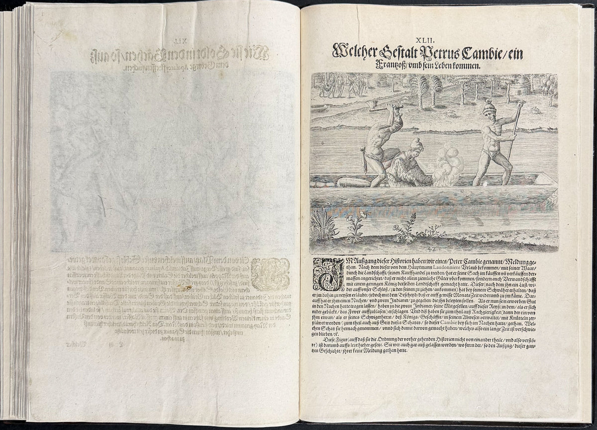 De Bry & Le Moyne's Grands Voyages - Florida Volume with Map + 42 Engravings + Noah's Ark, Frontis & Shield