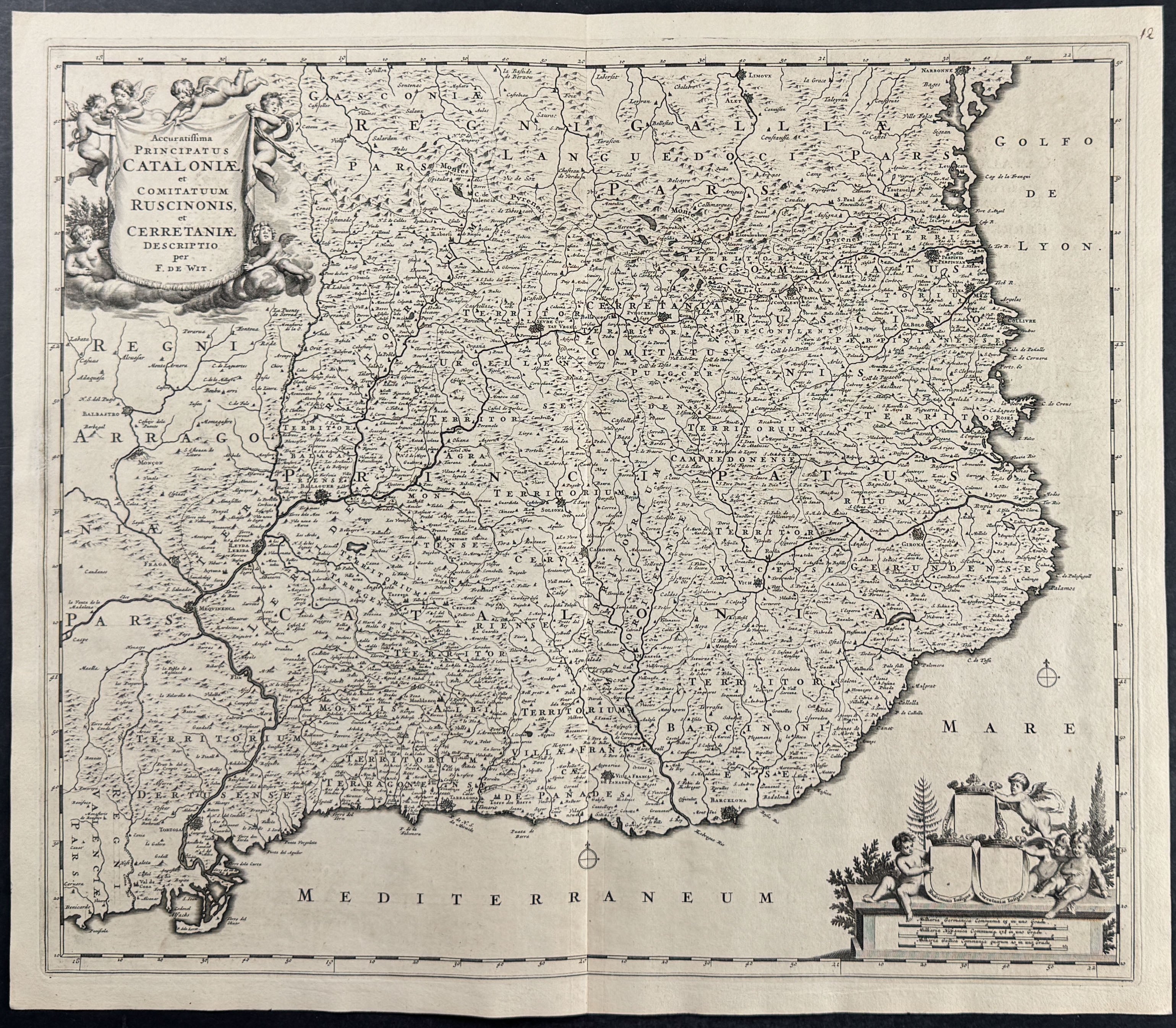 Map of Catalonia, Spain