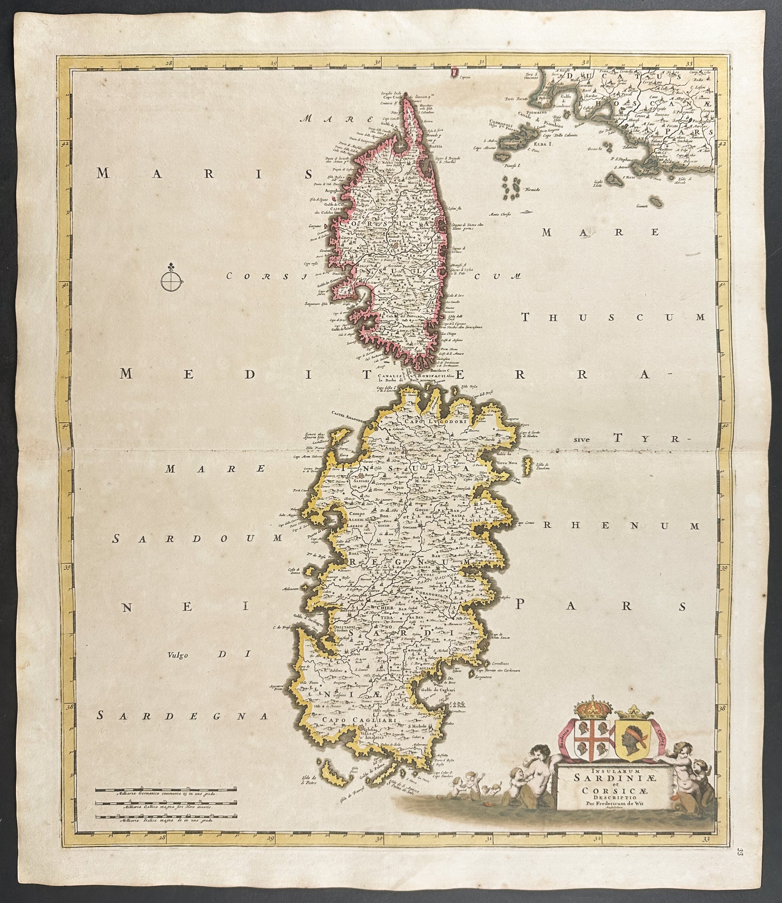 Map of Corsica & Sardinia