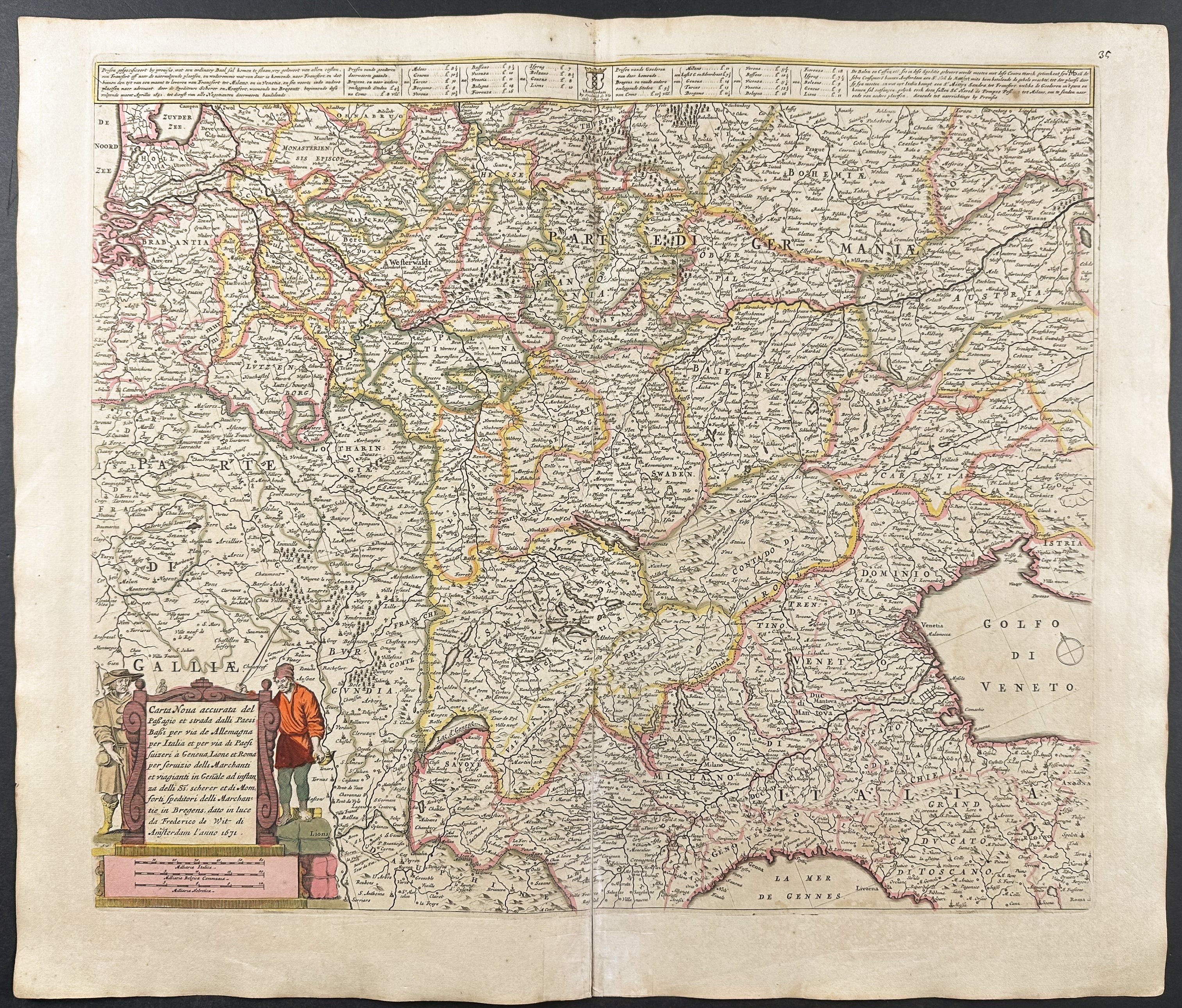 Map of Central Europe (Germany, Switzerland, Italy, etc.)