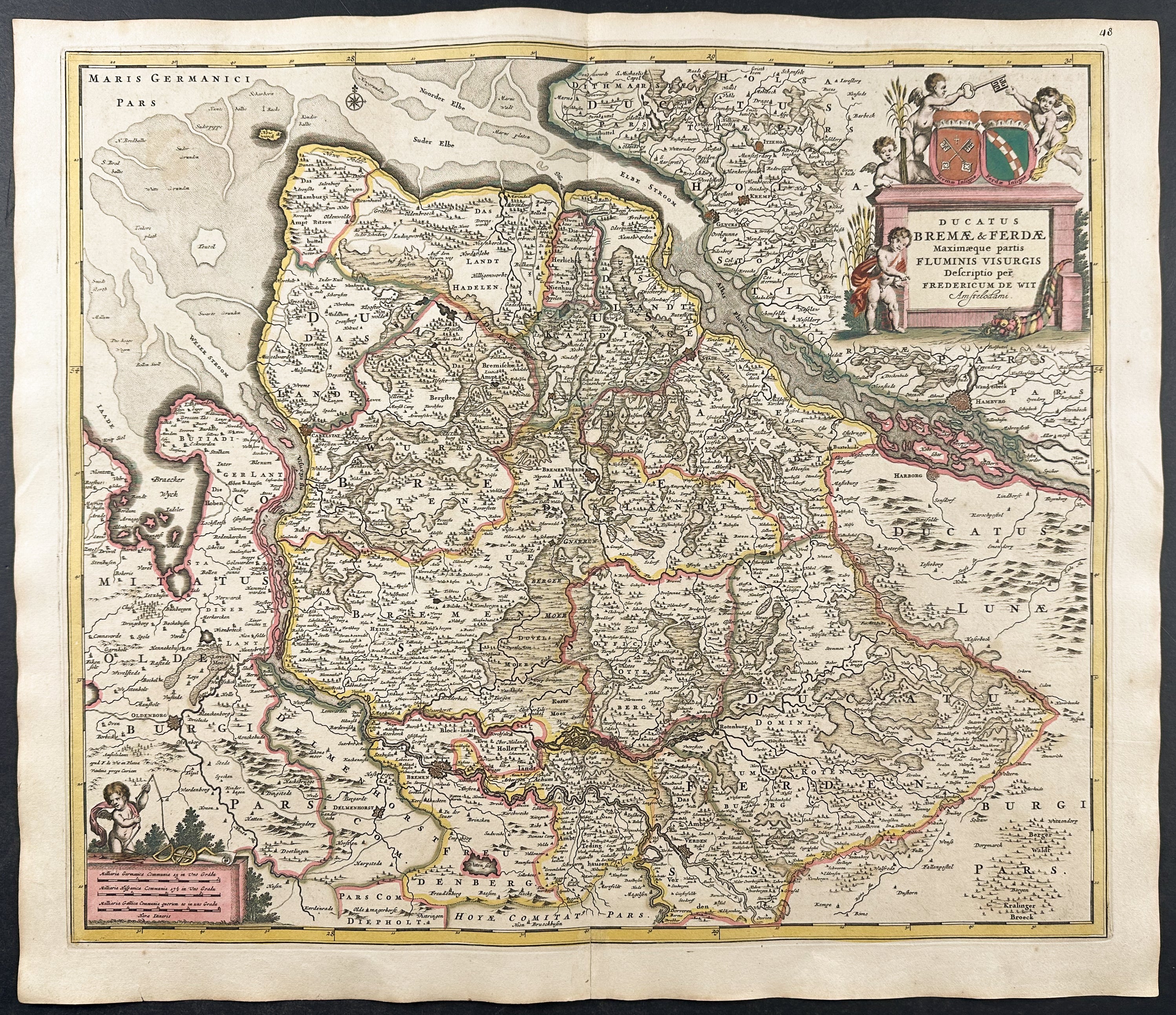 Map of the Duchies of Bremen and Verden, Germany