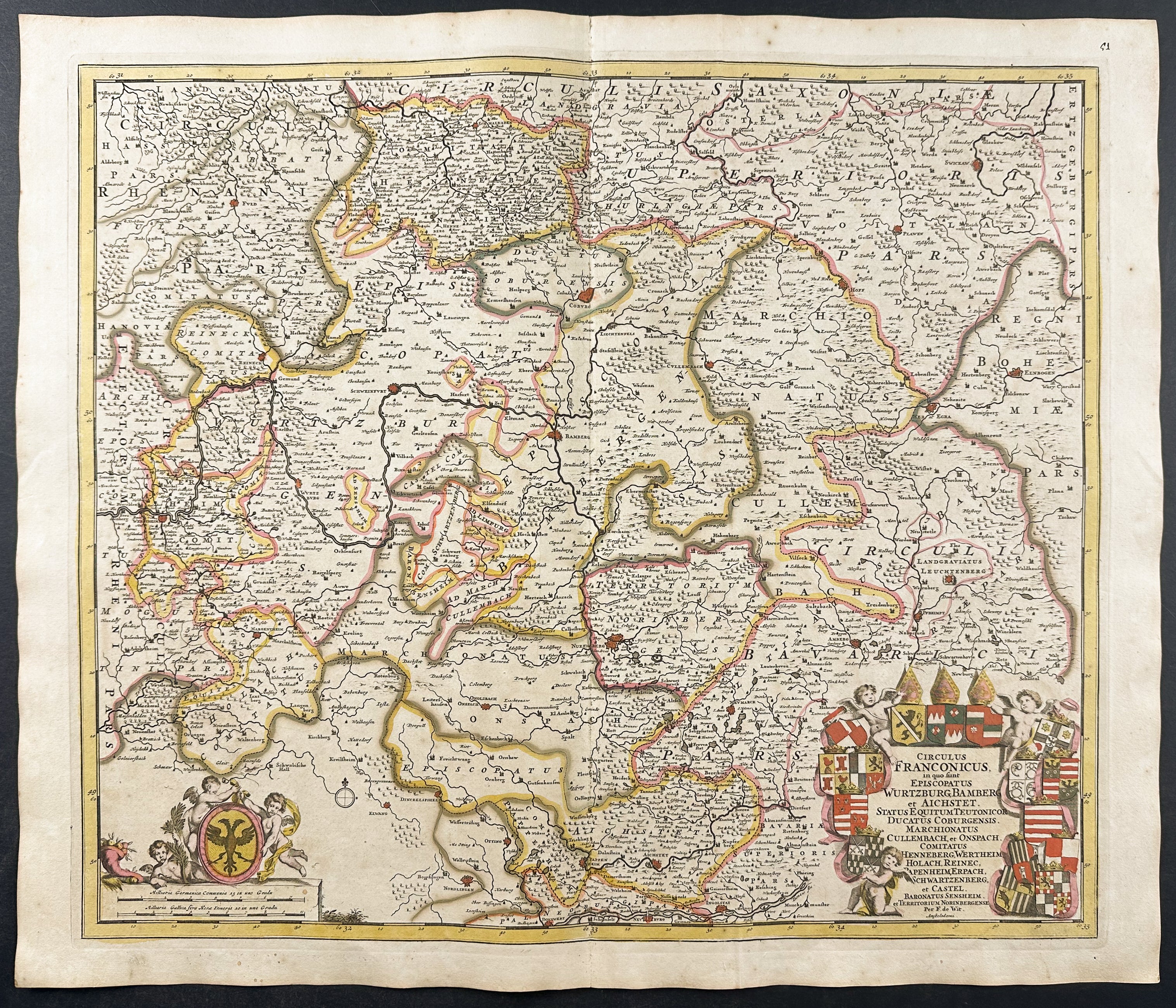Map of Franconia, Germany