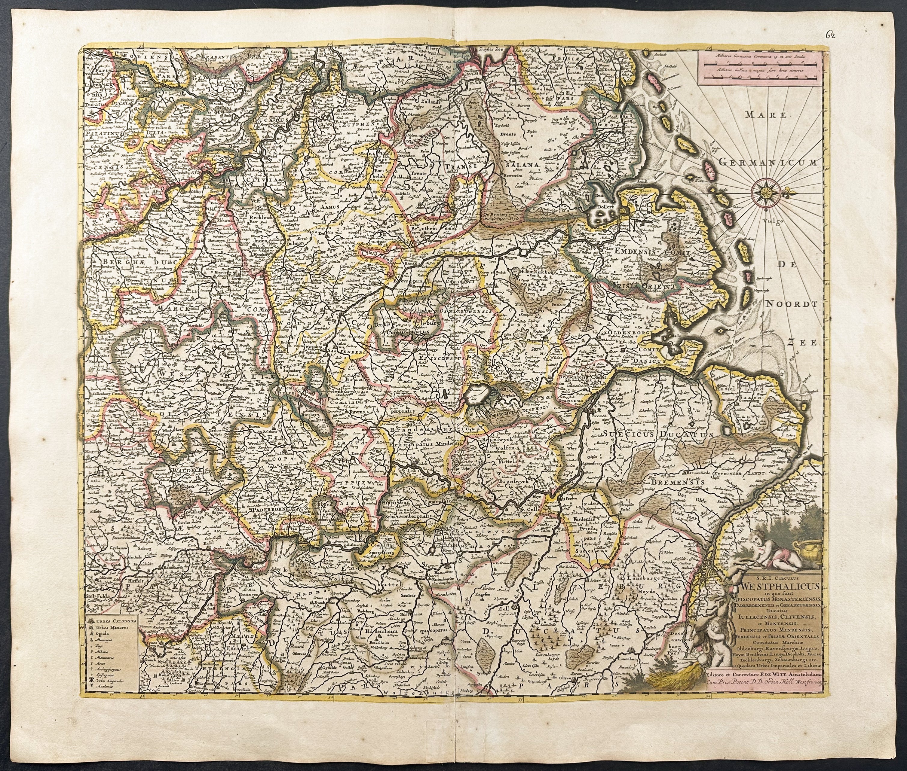 Map of Westphalia, Germany