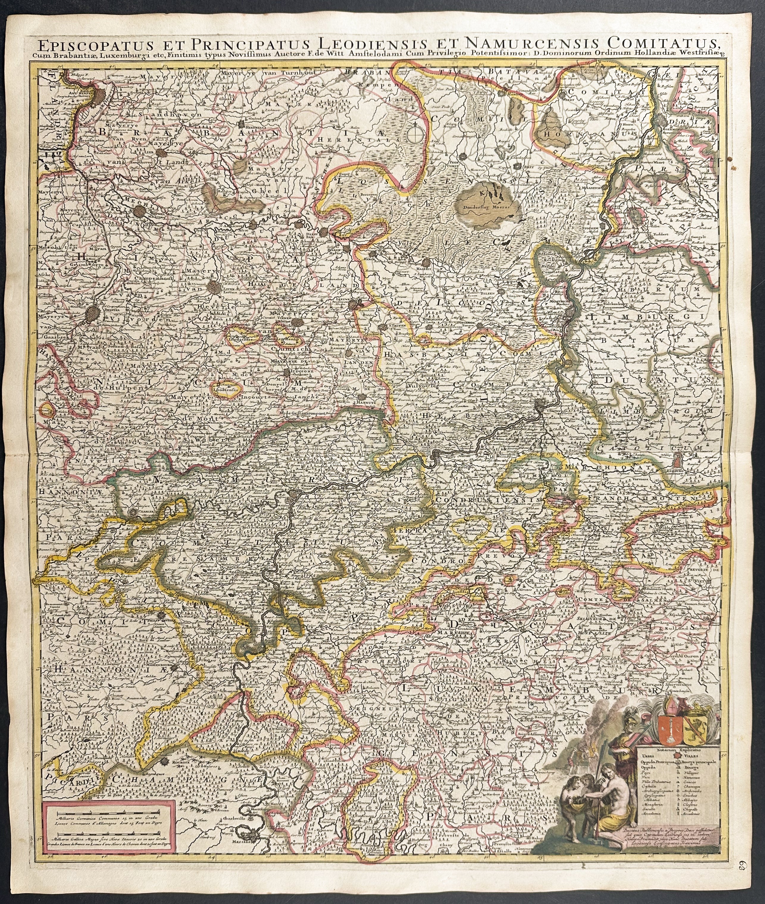 Map of the Principalities and Liege & Namur, Belgium