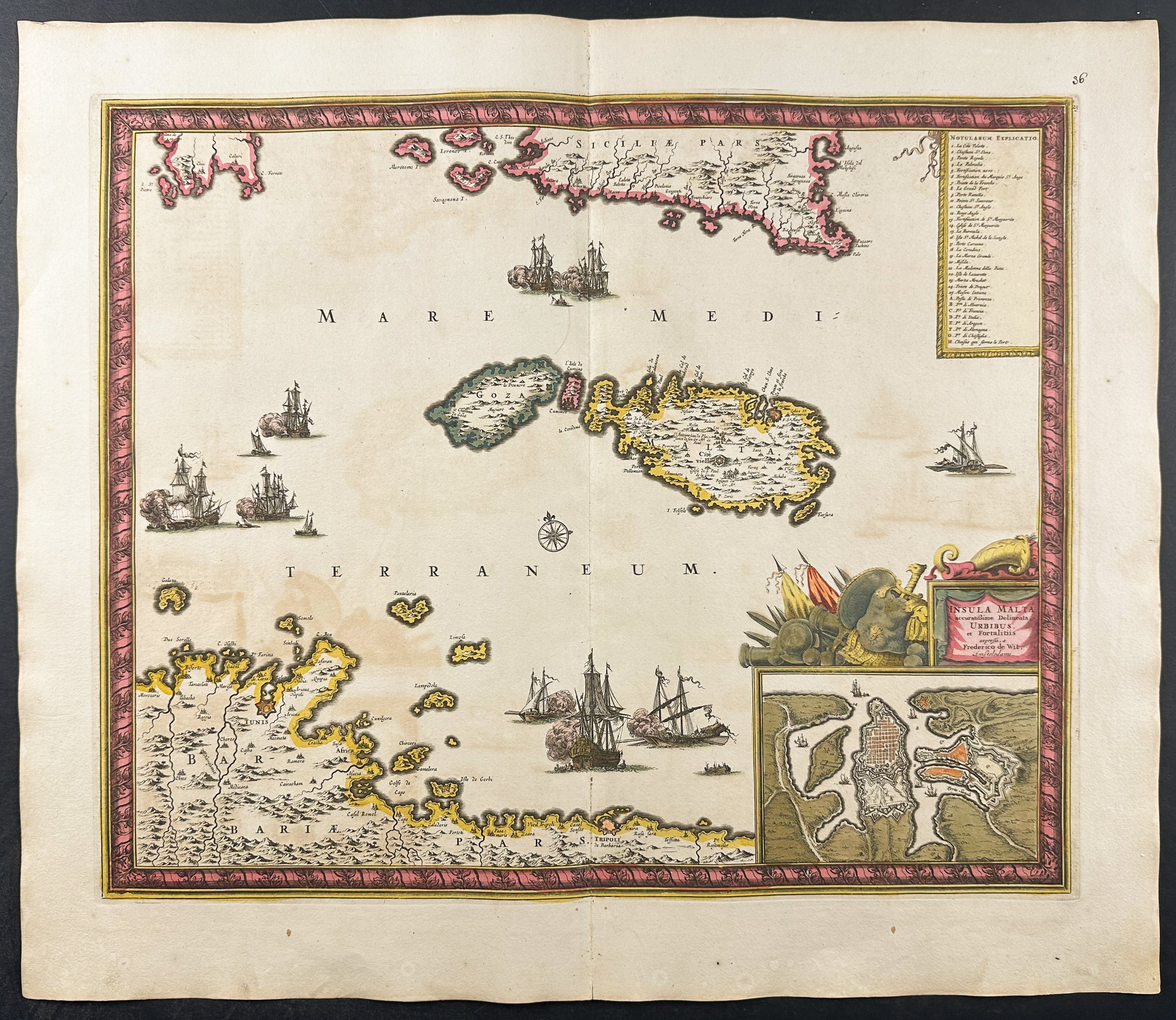 Map of Malta, with a map of Valletta