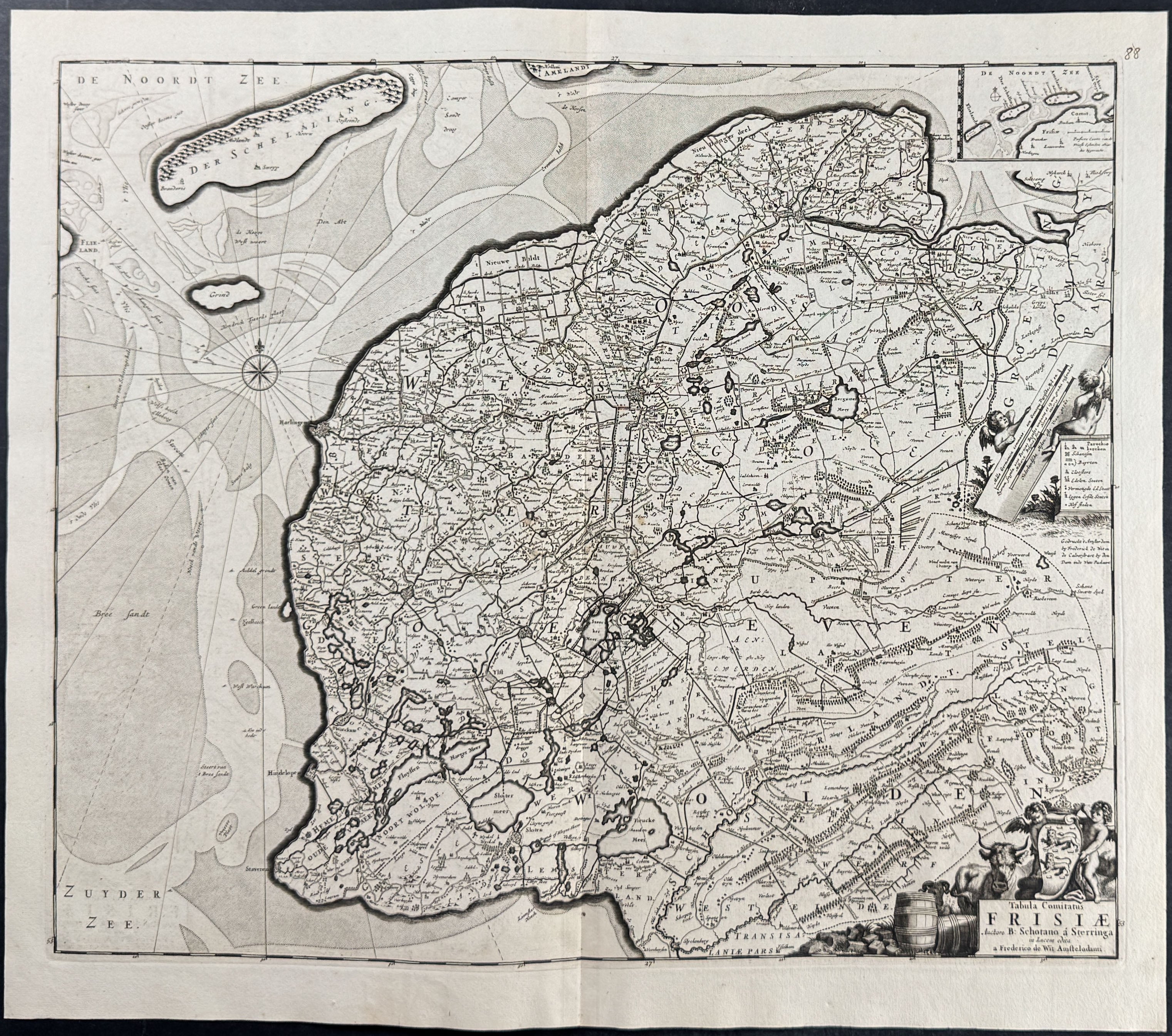 Map of Friesland, Netherlands